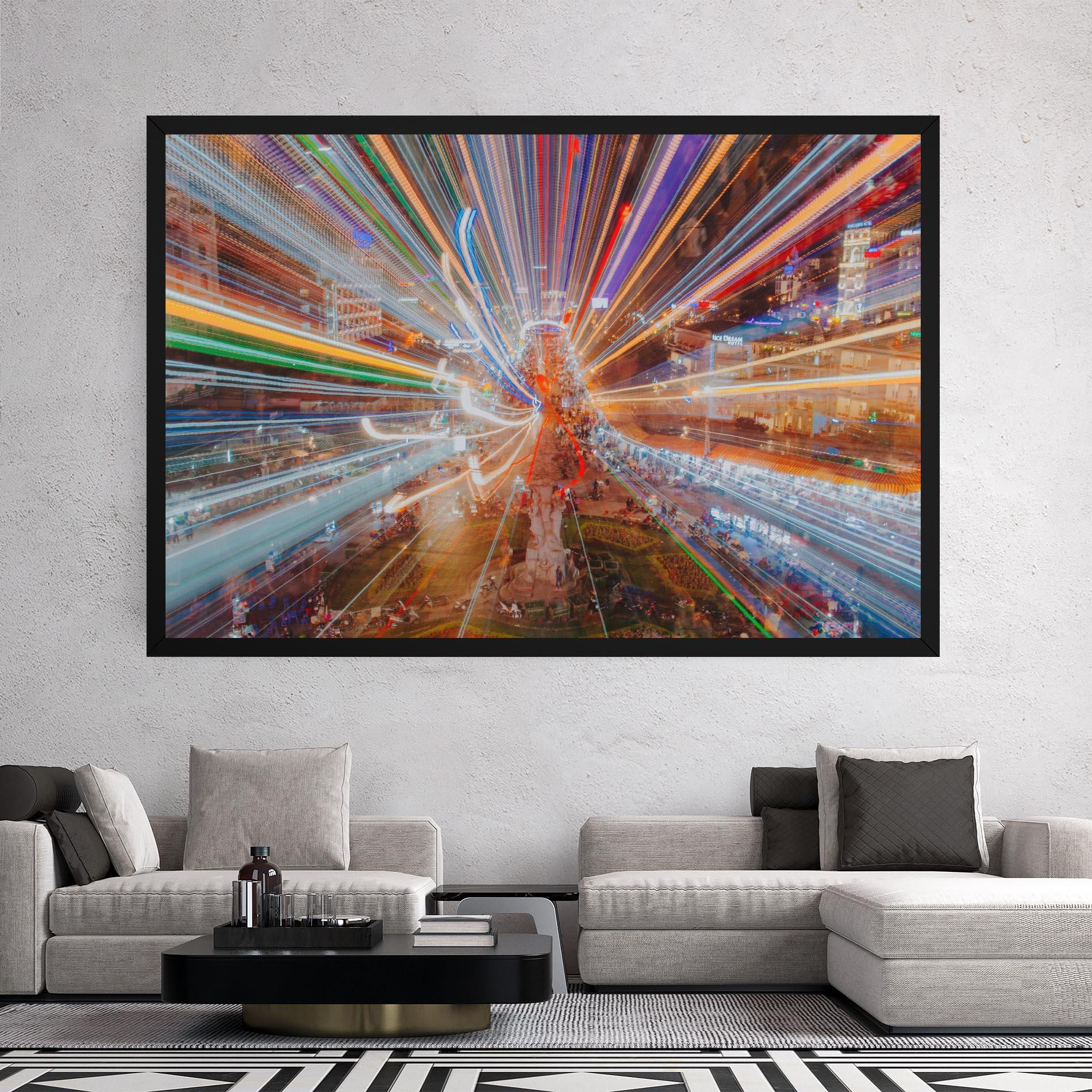 Vászonkép Colorful Light City mockup 2