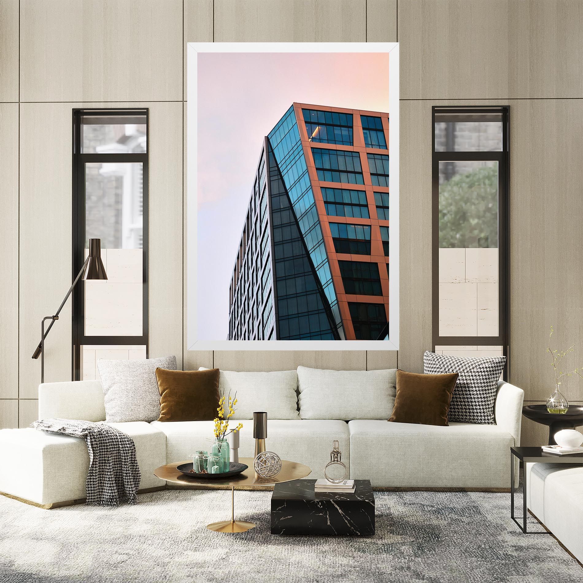 Blue Glass Building mockup 2