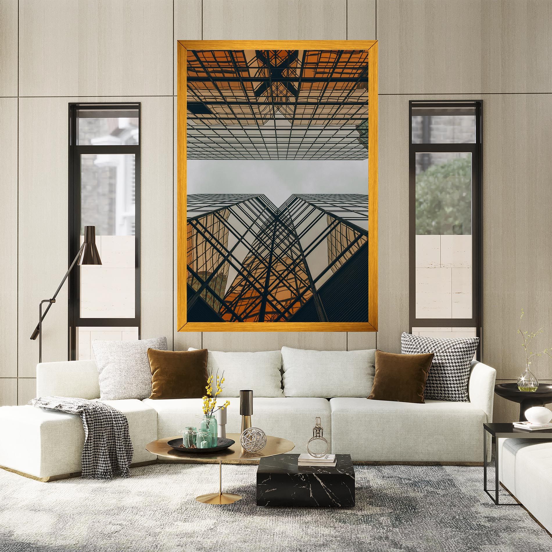 Orange Glass Building mockup 2