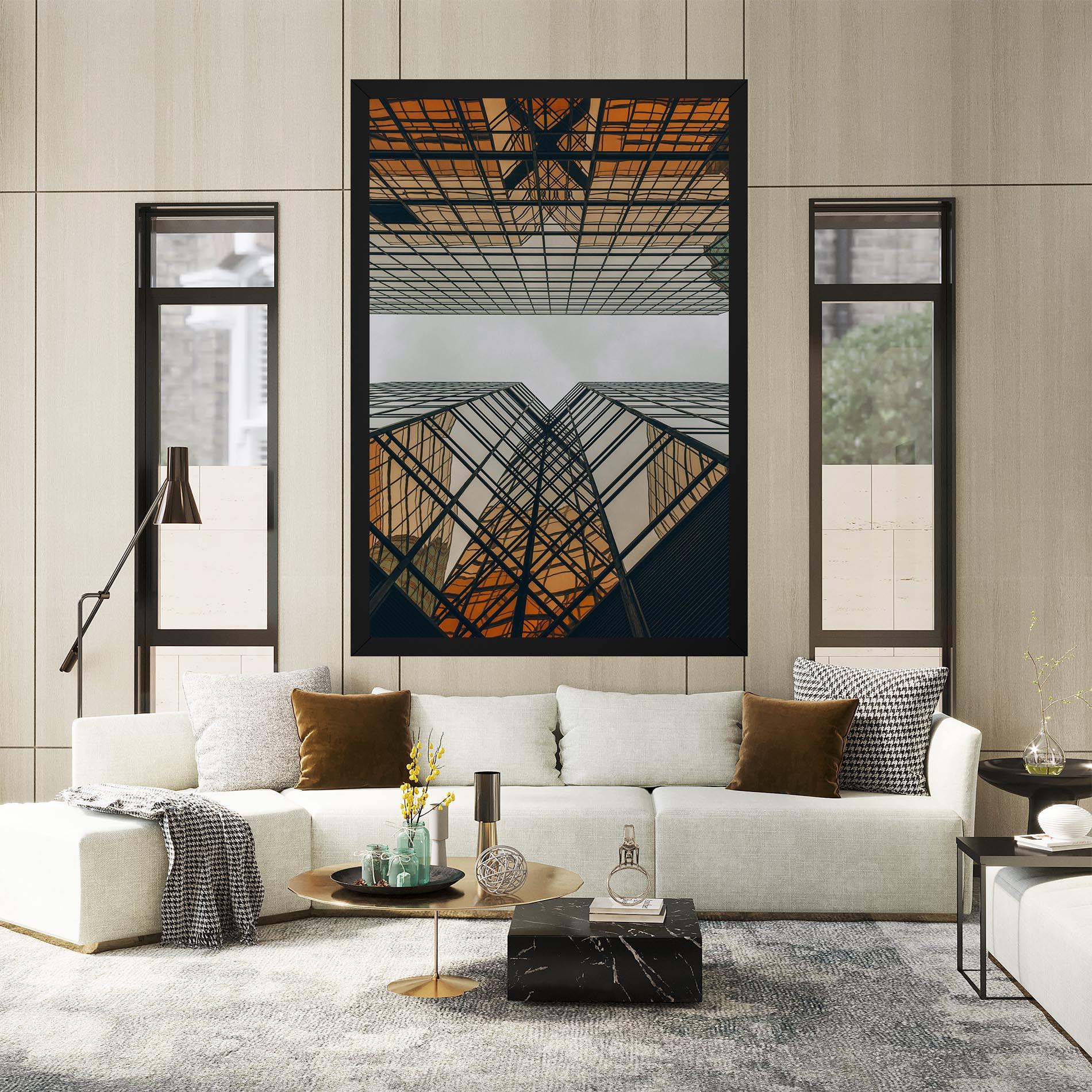 Vászonkép Orange Glass Building mockup 2