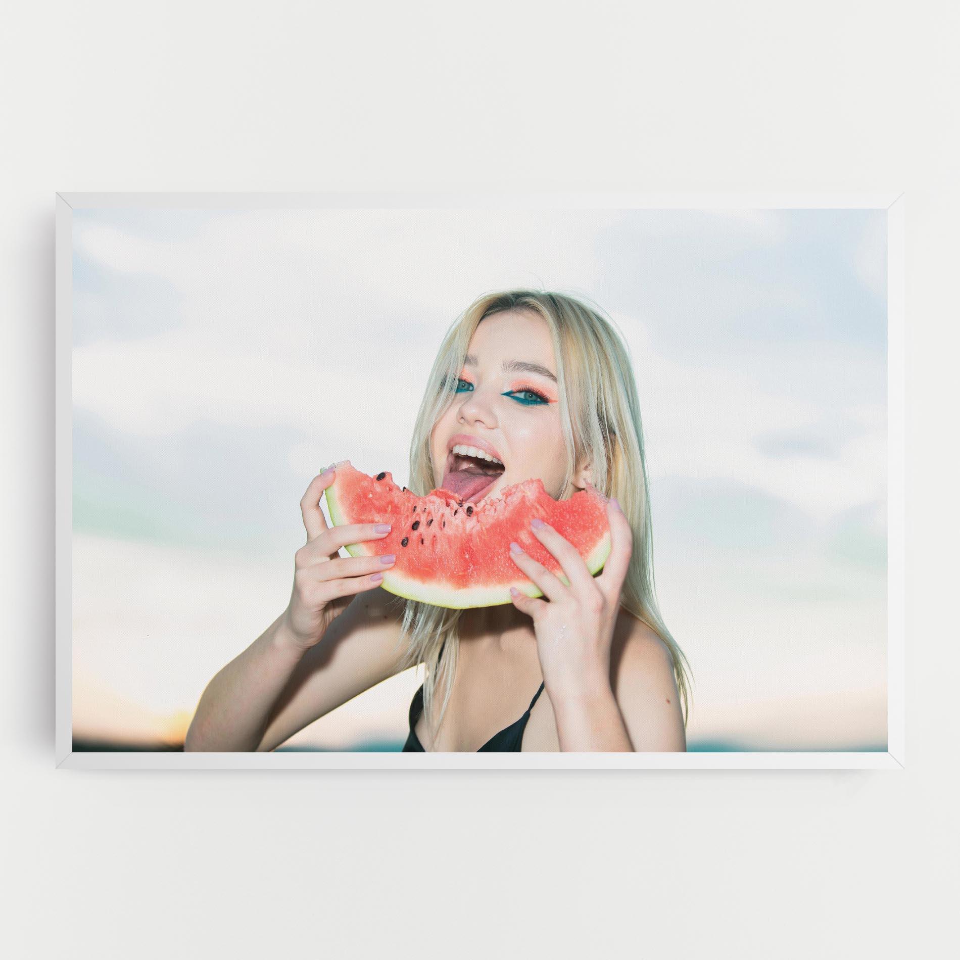 Vászonkép Eating Watermelon mockup 0