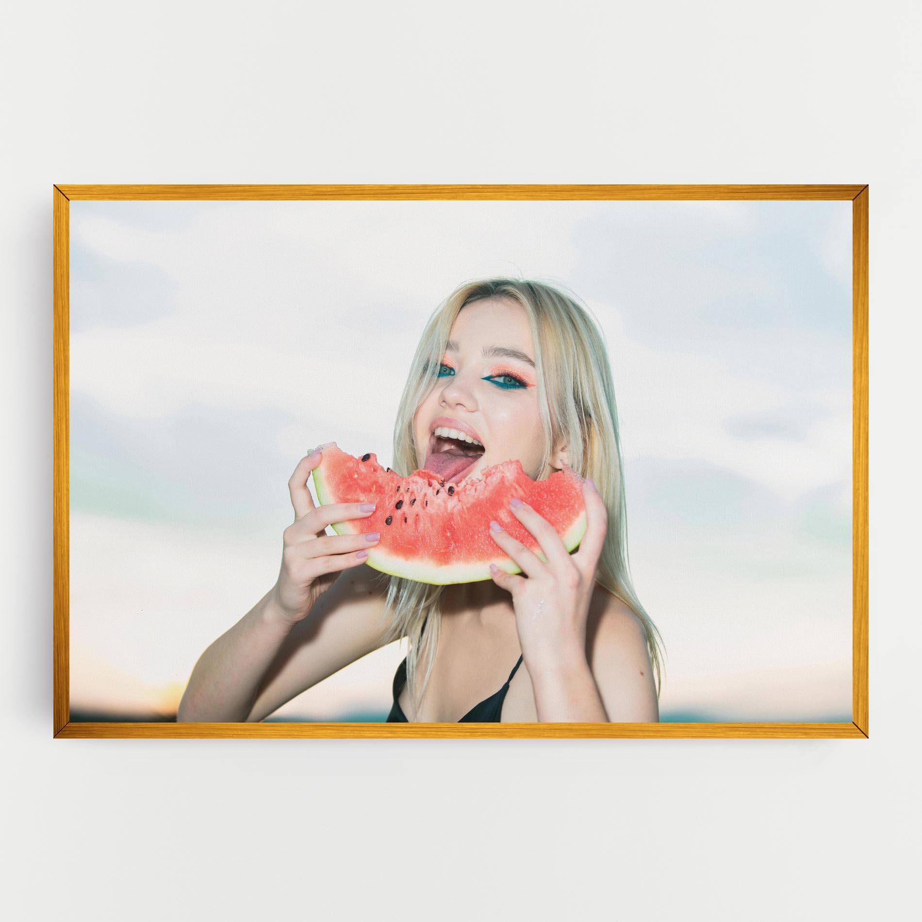 Vászonkép Eating Watermelon mockup 0