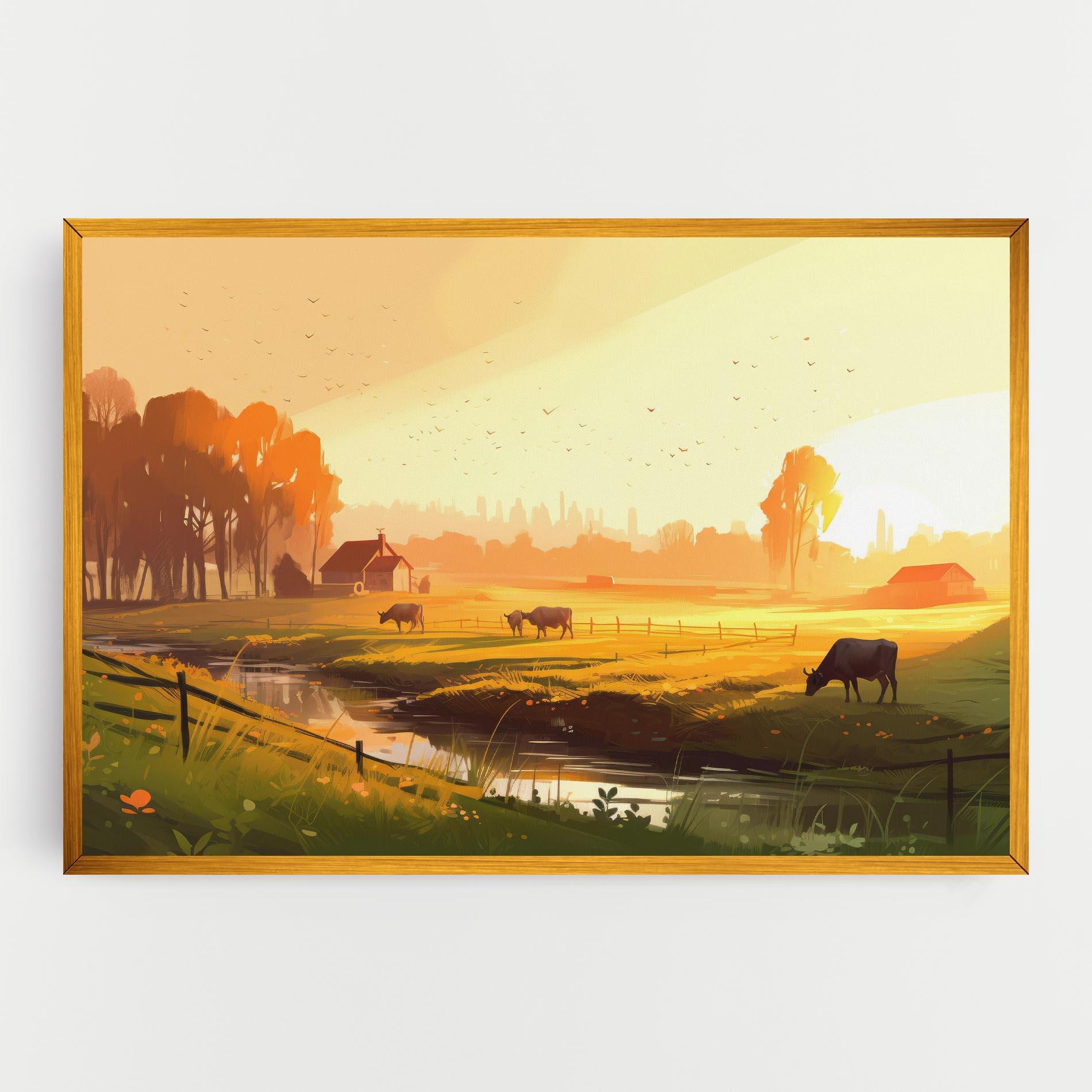 Vászonkép Sunlight Cows mockup 0