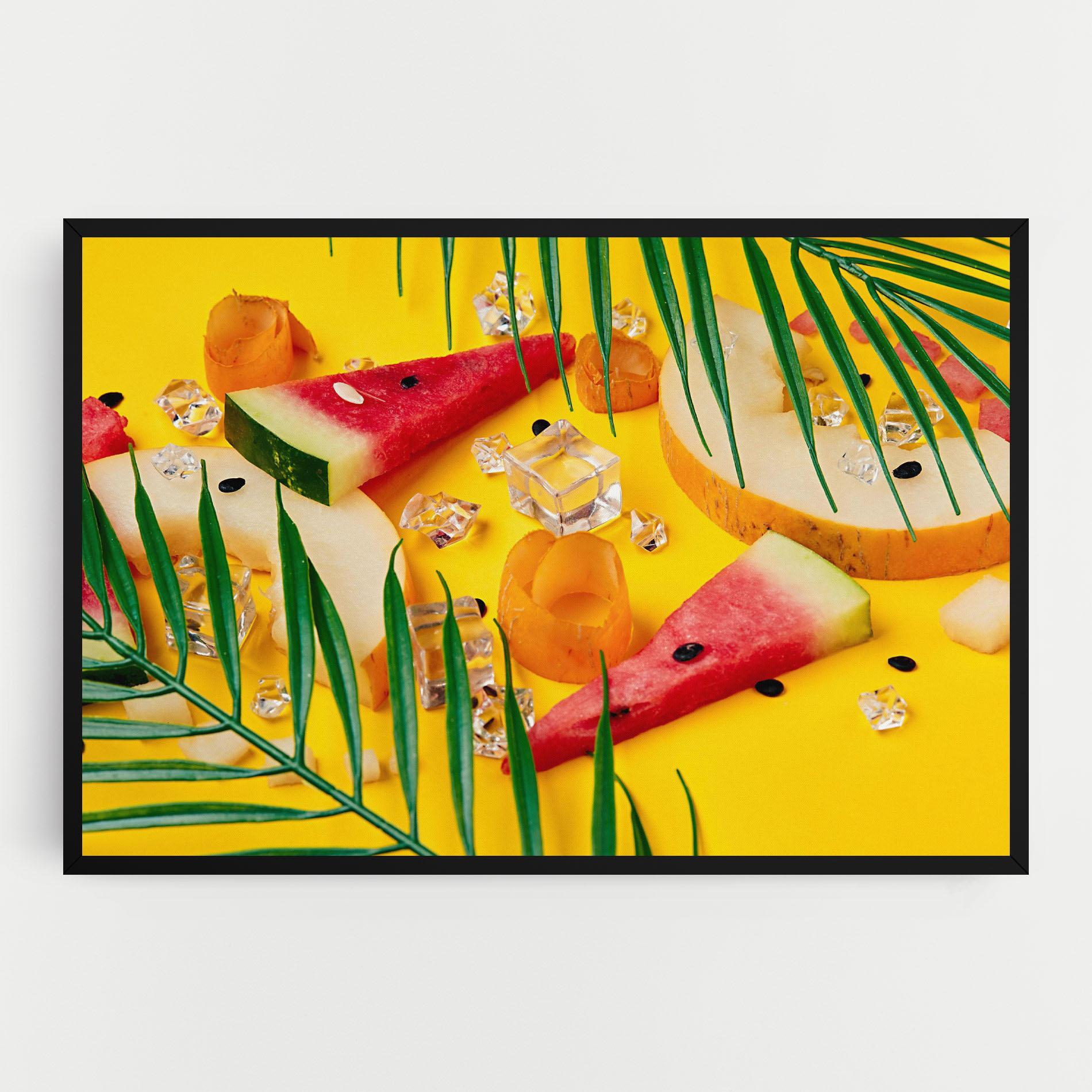 Vászonkép Ice Cubes Fruits mockup 0