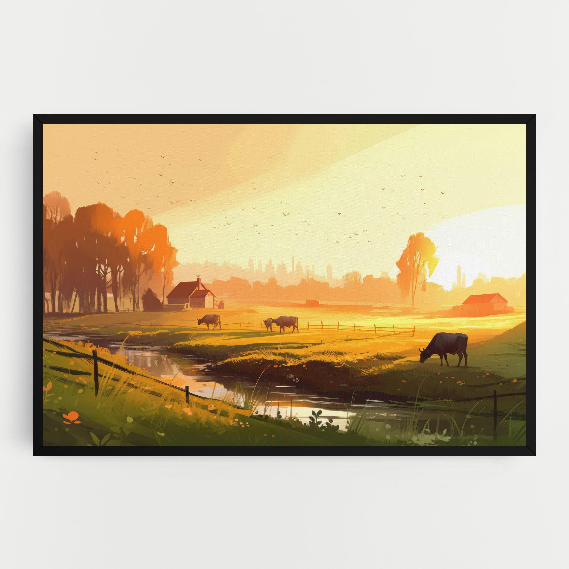 Vászonkép Sunlight Cows mockup 0