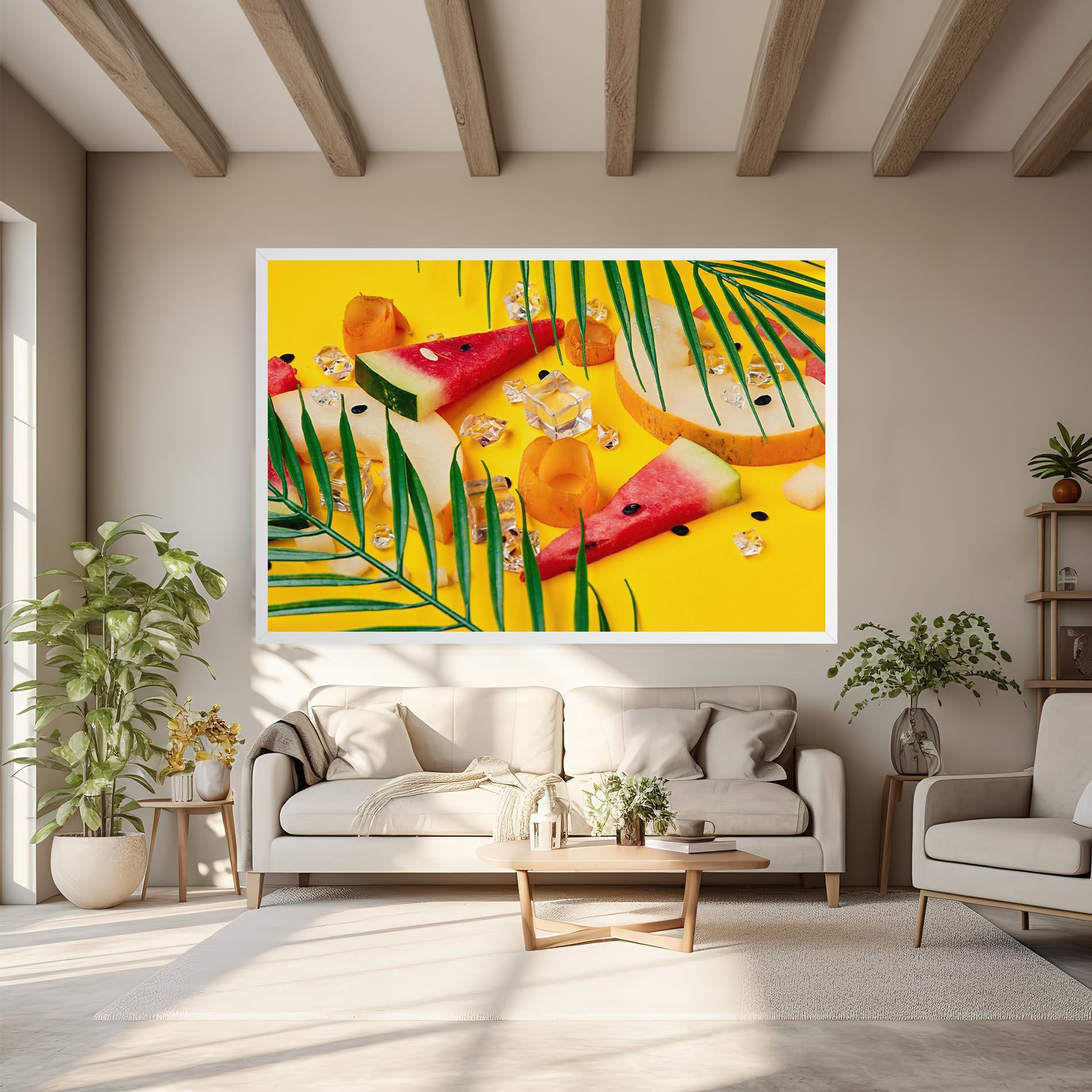 Vászonkép Ice Cubes Fruits mockup 6