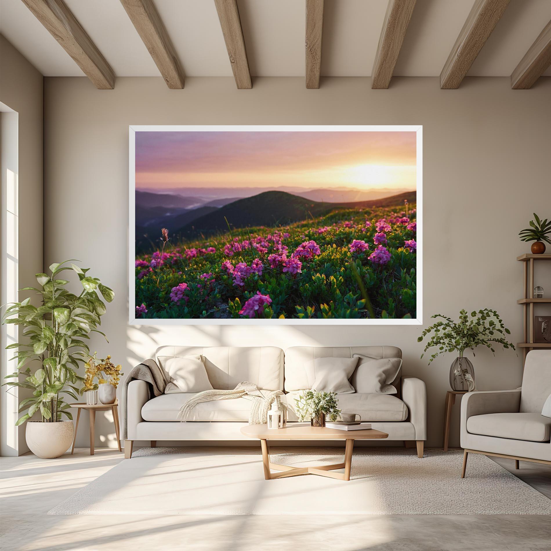 Vászonkép Purple Summer Flowers mockup 6