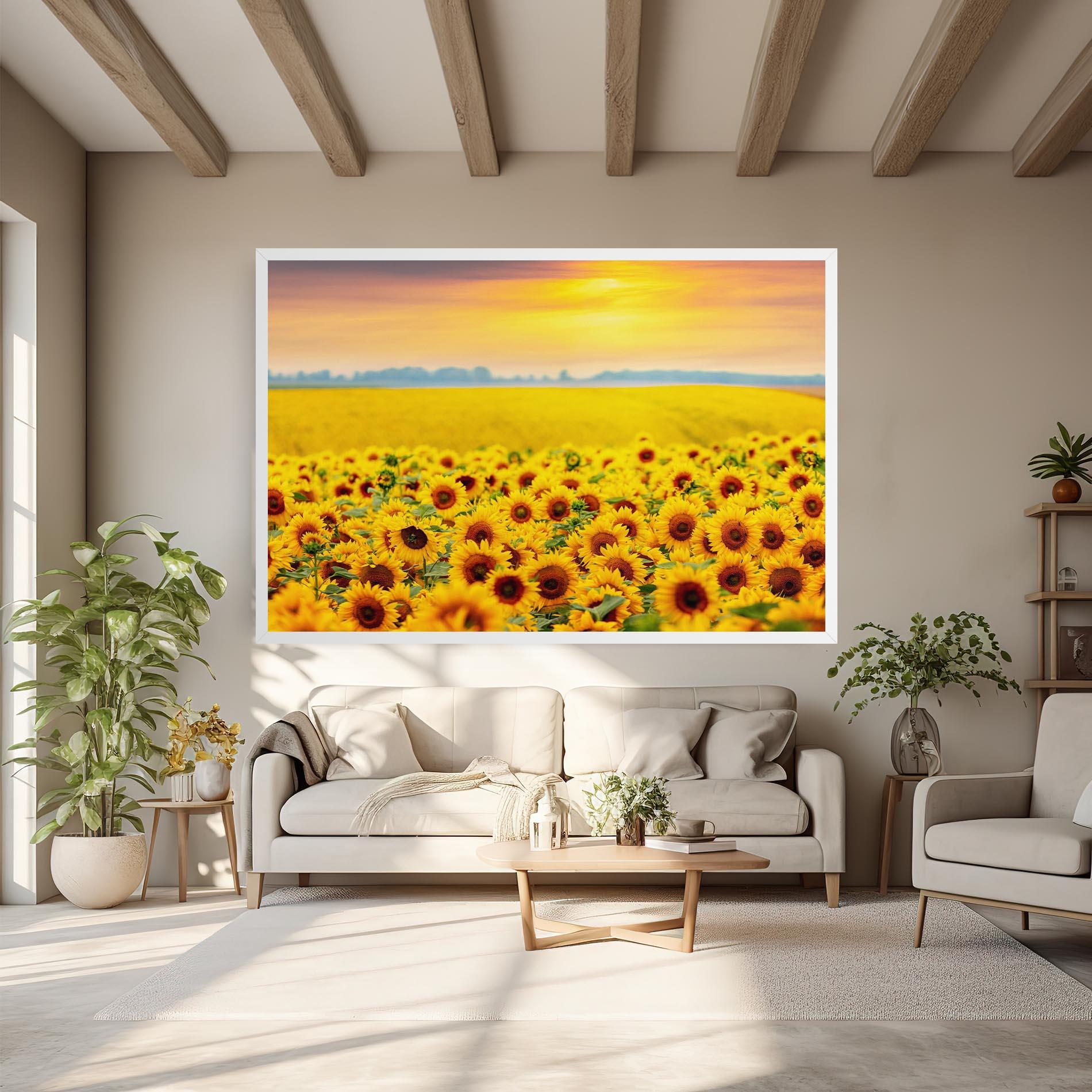 Vászonkép Yellow Sunflowers mockup 6