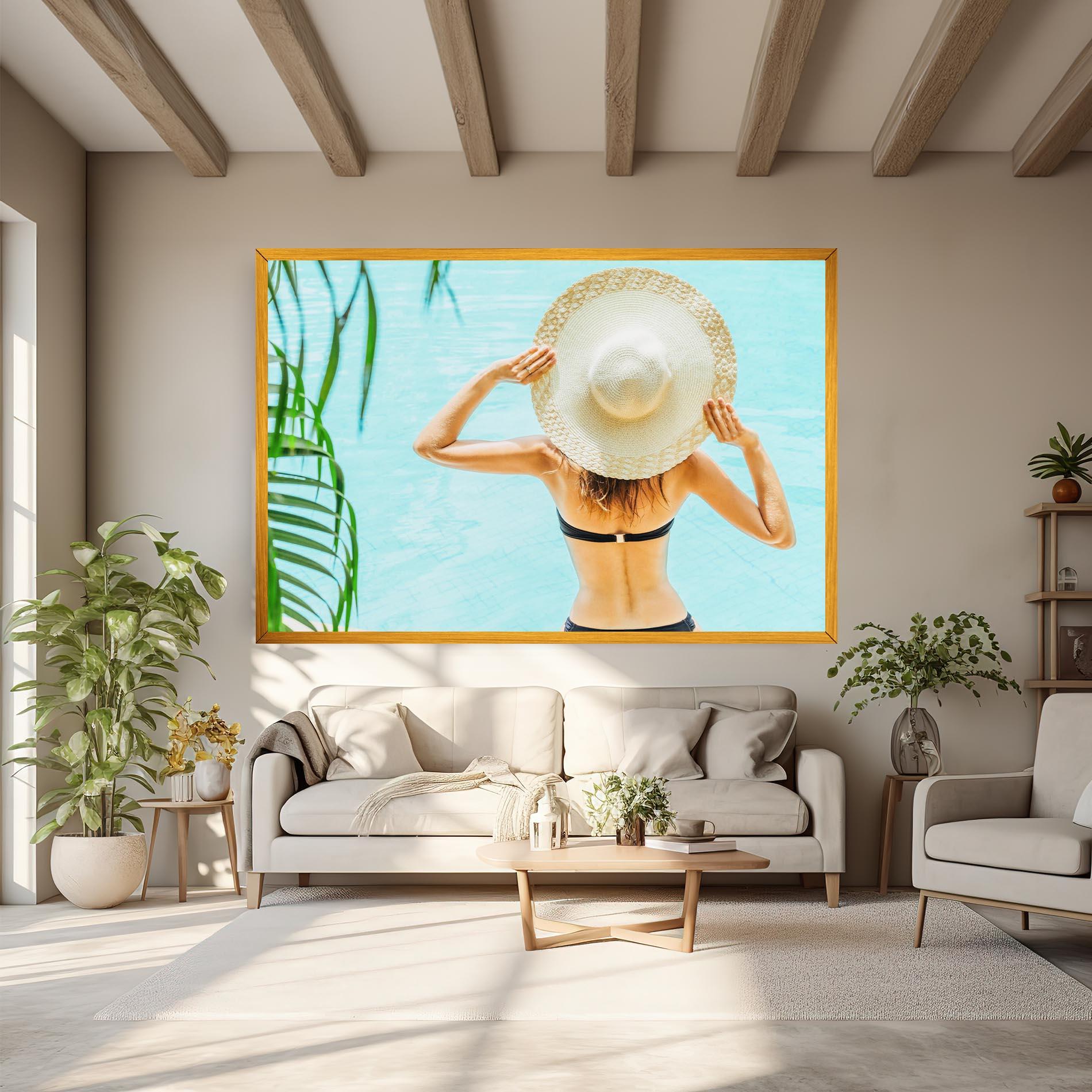 Vászonkép Enjoying Swimming Pool mockup 6