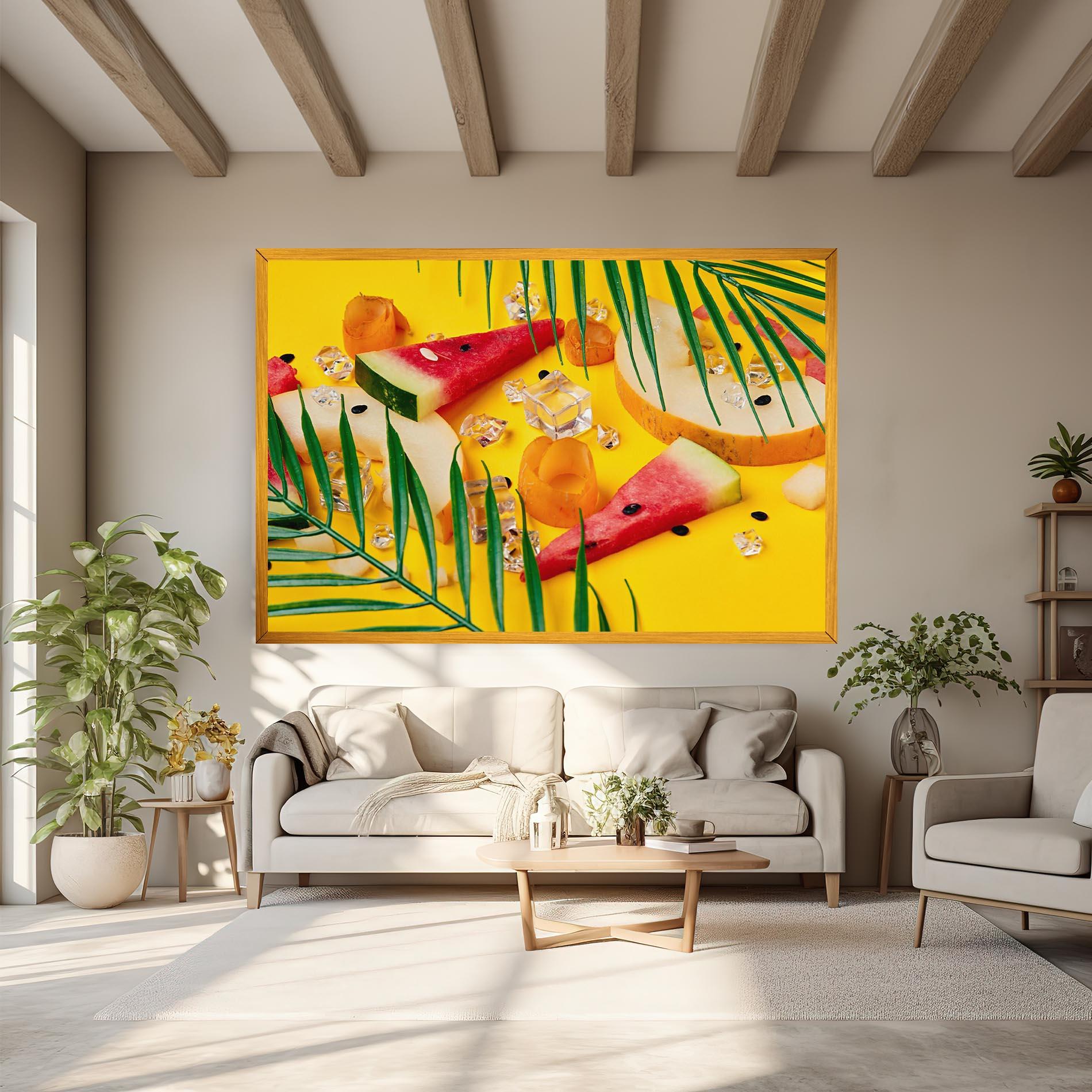 Vászonkép Ice Cubes Fruits mockup 6