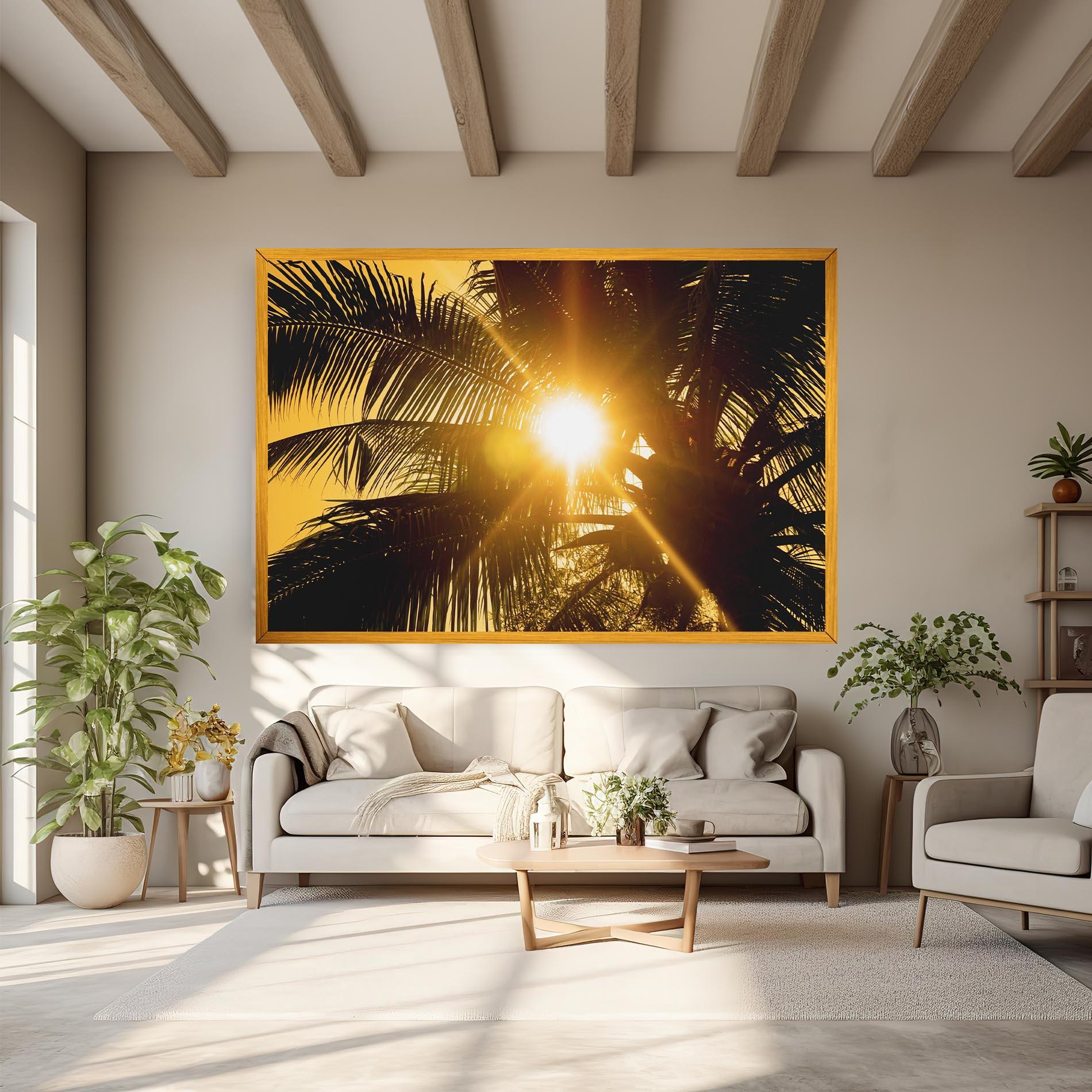 Vászonkép Palm Trees Sun mockup 6