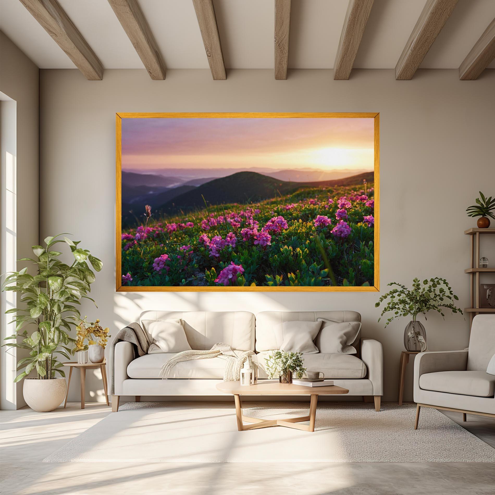 Vászonkép Purple Summer Flowers mockup 6