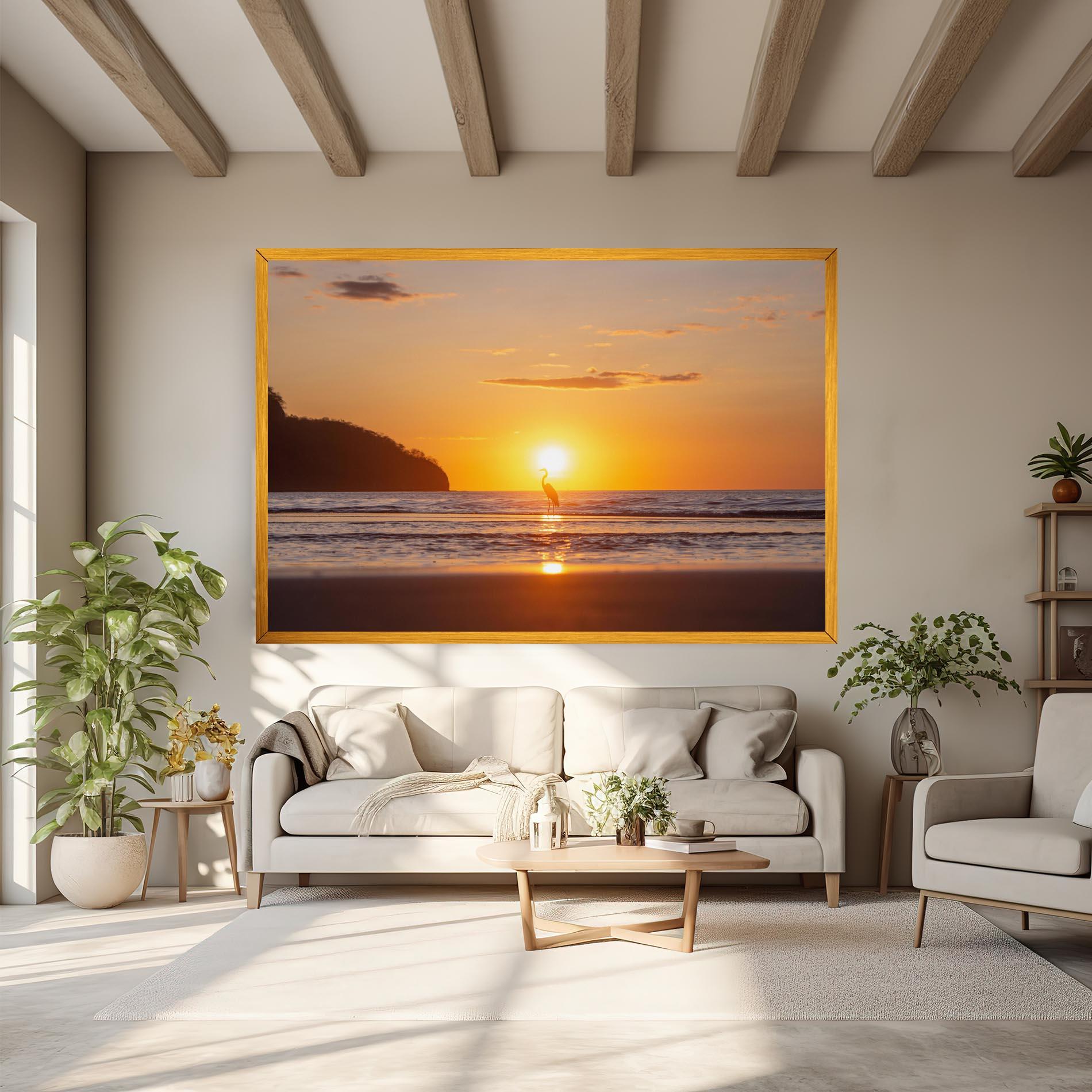 Vászonkép Sunset Bird Silhouette mockup 6