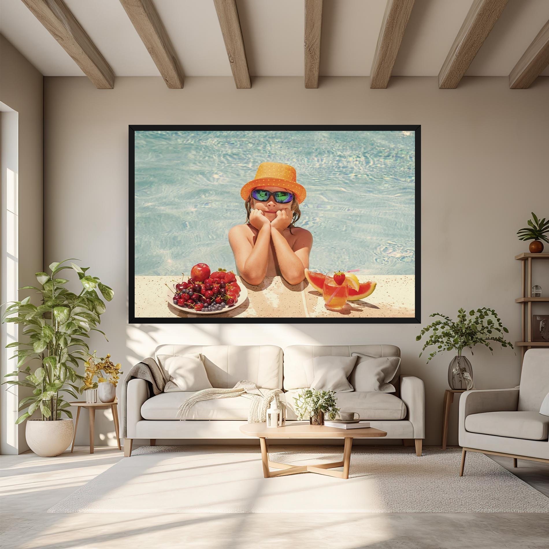Vászonkép Child Swimming mockup 6