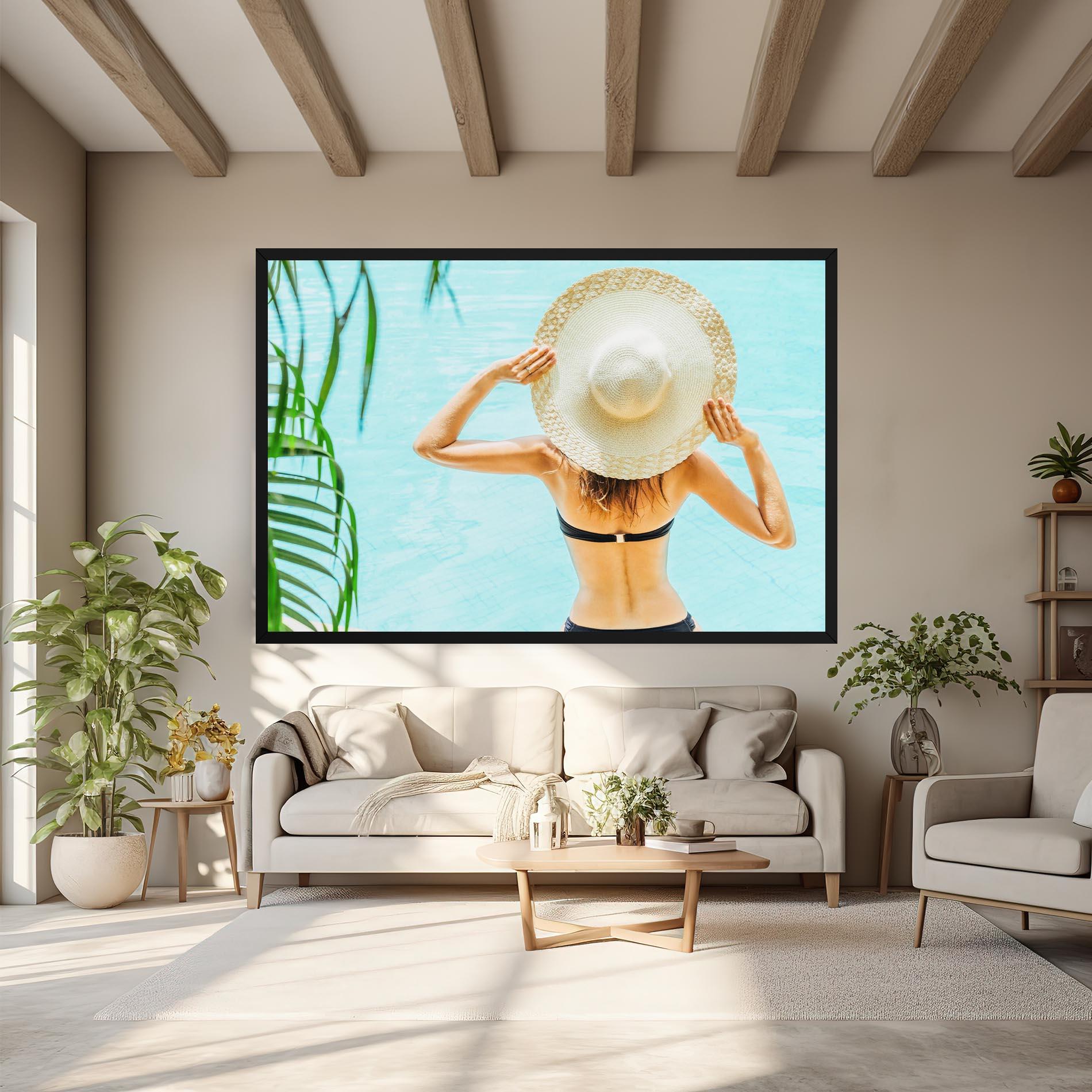 Vászonkép Enjoying Swimming Pool mockup 6