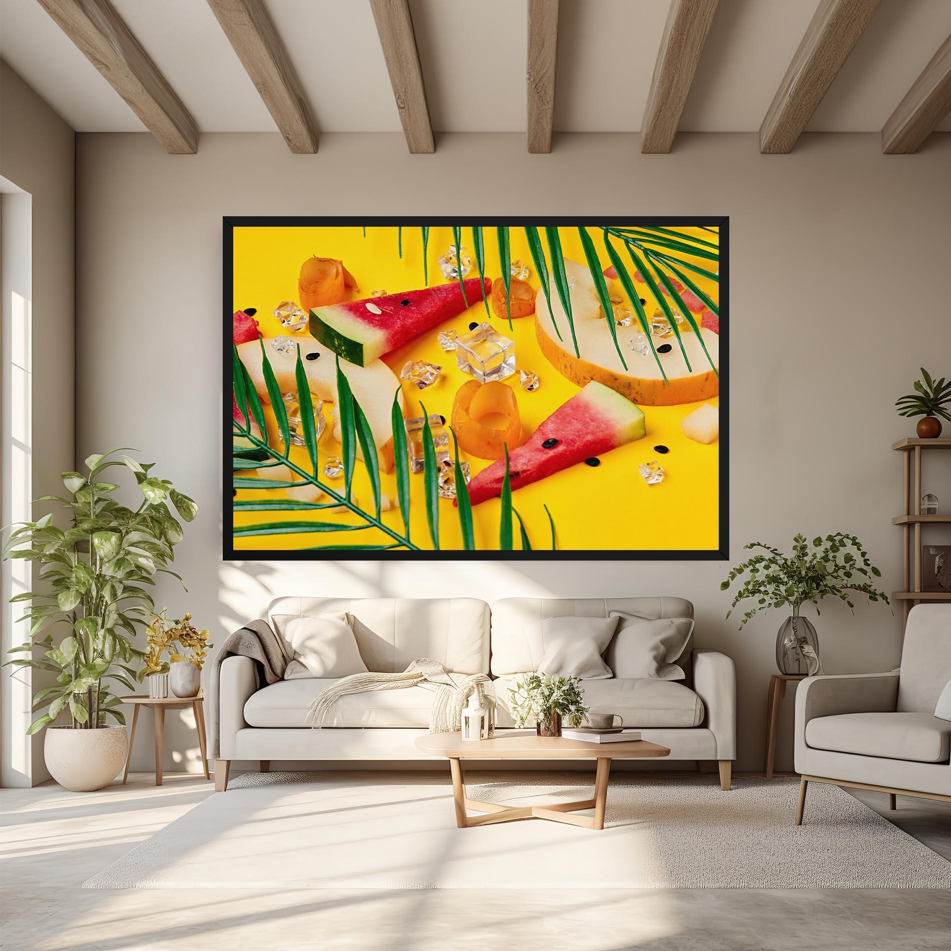 Vászonkép Ice Cubes Fruits mockup 6