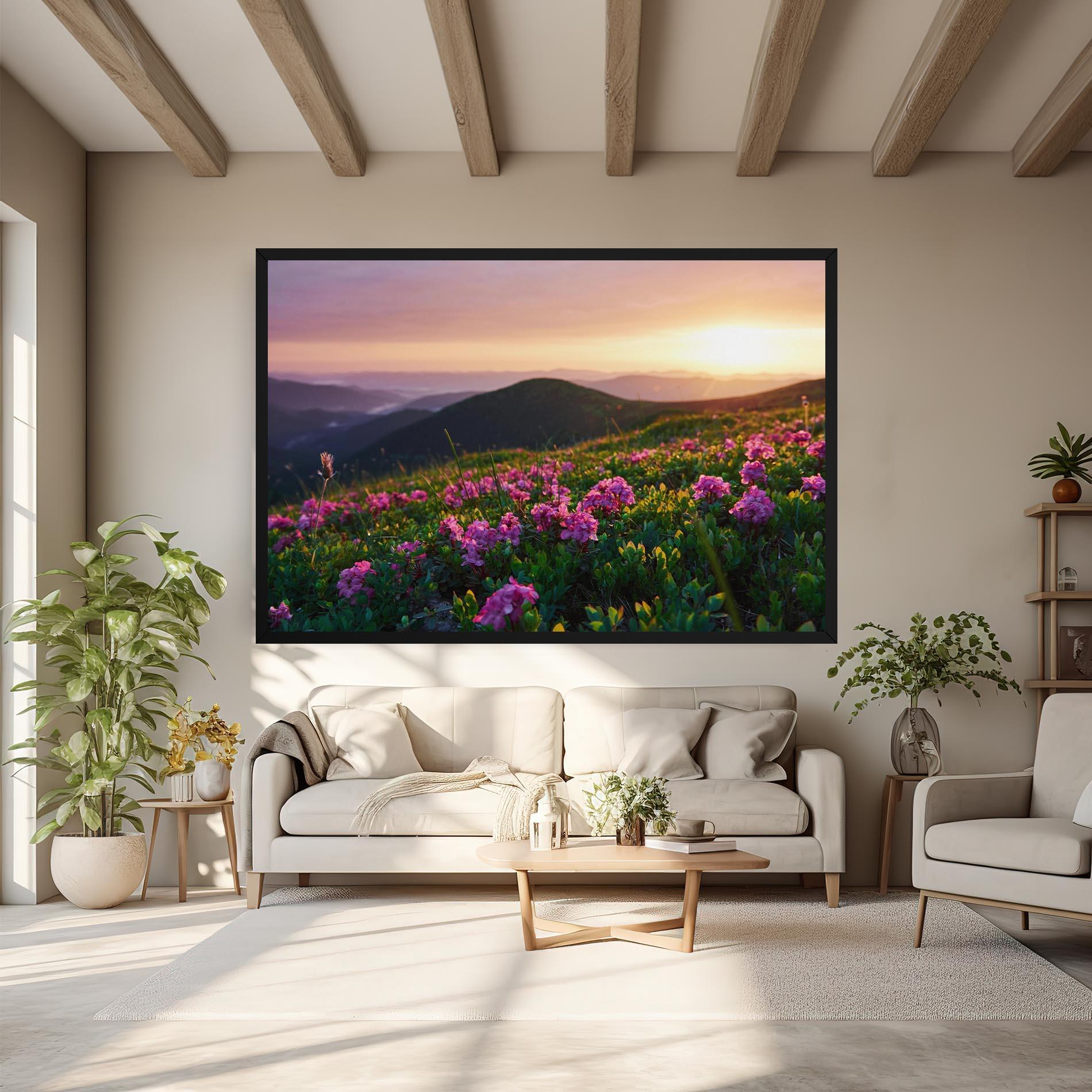 Vászonkép Purple Summer Flowers mockup 6