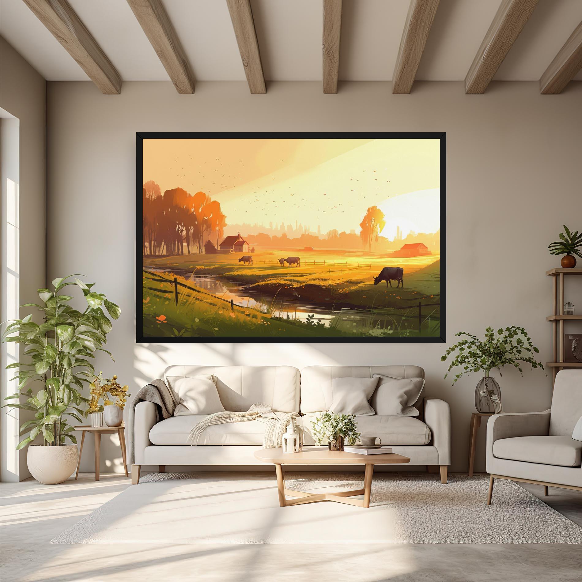 Vászonkép Sunlight Cows mockup 6