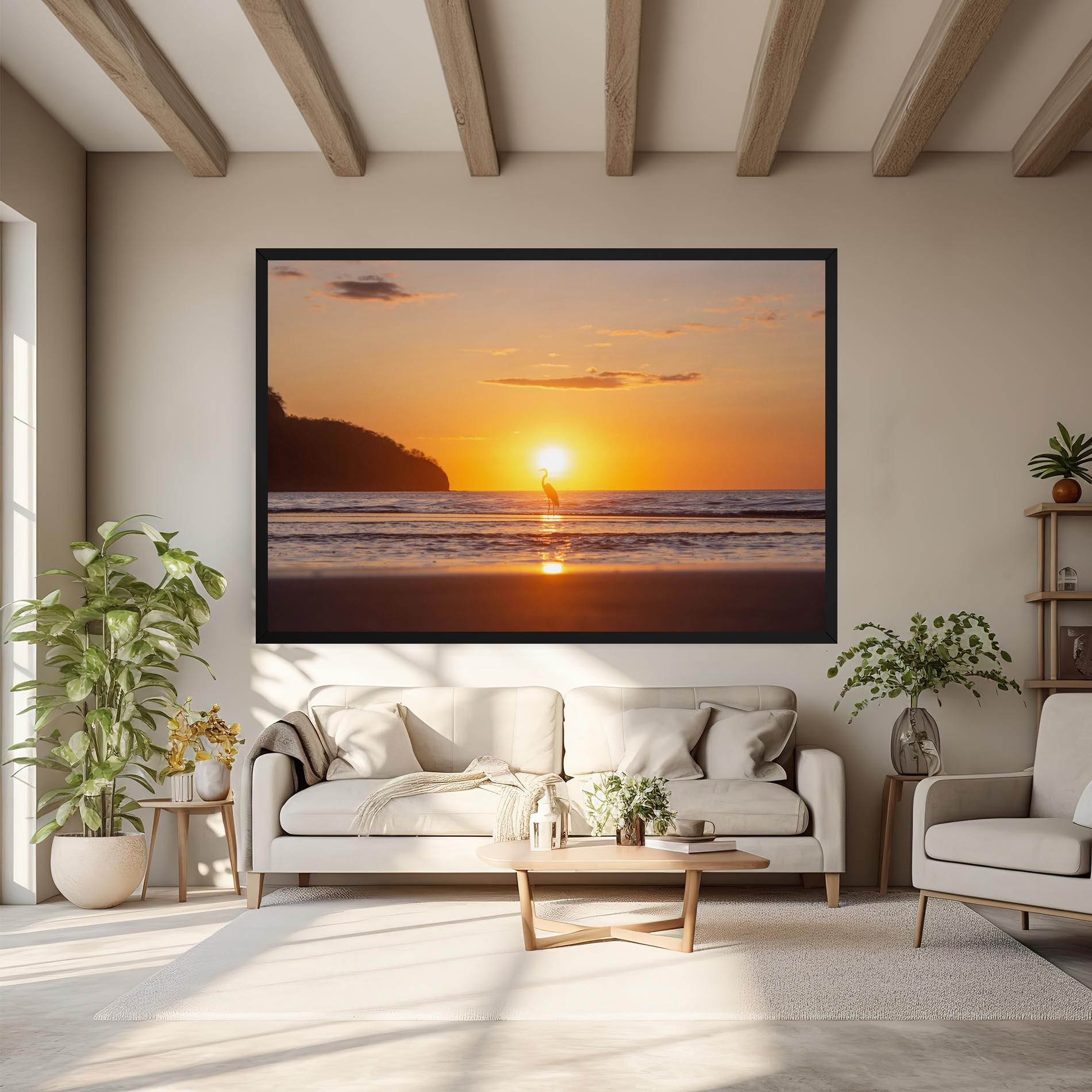 Vászonkép Sunset Bird Silhouette mockup 6