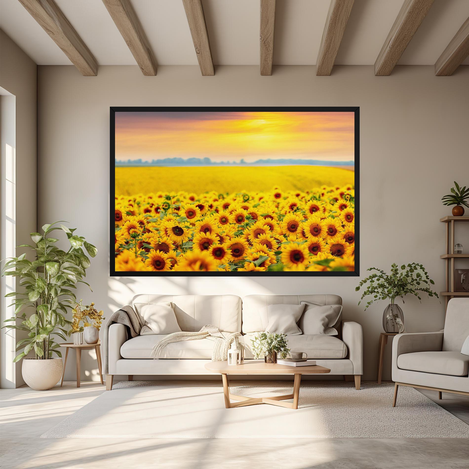 Vászonkép Yellow Sunflowers mockup 6