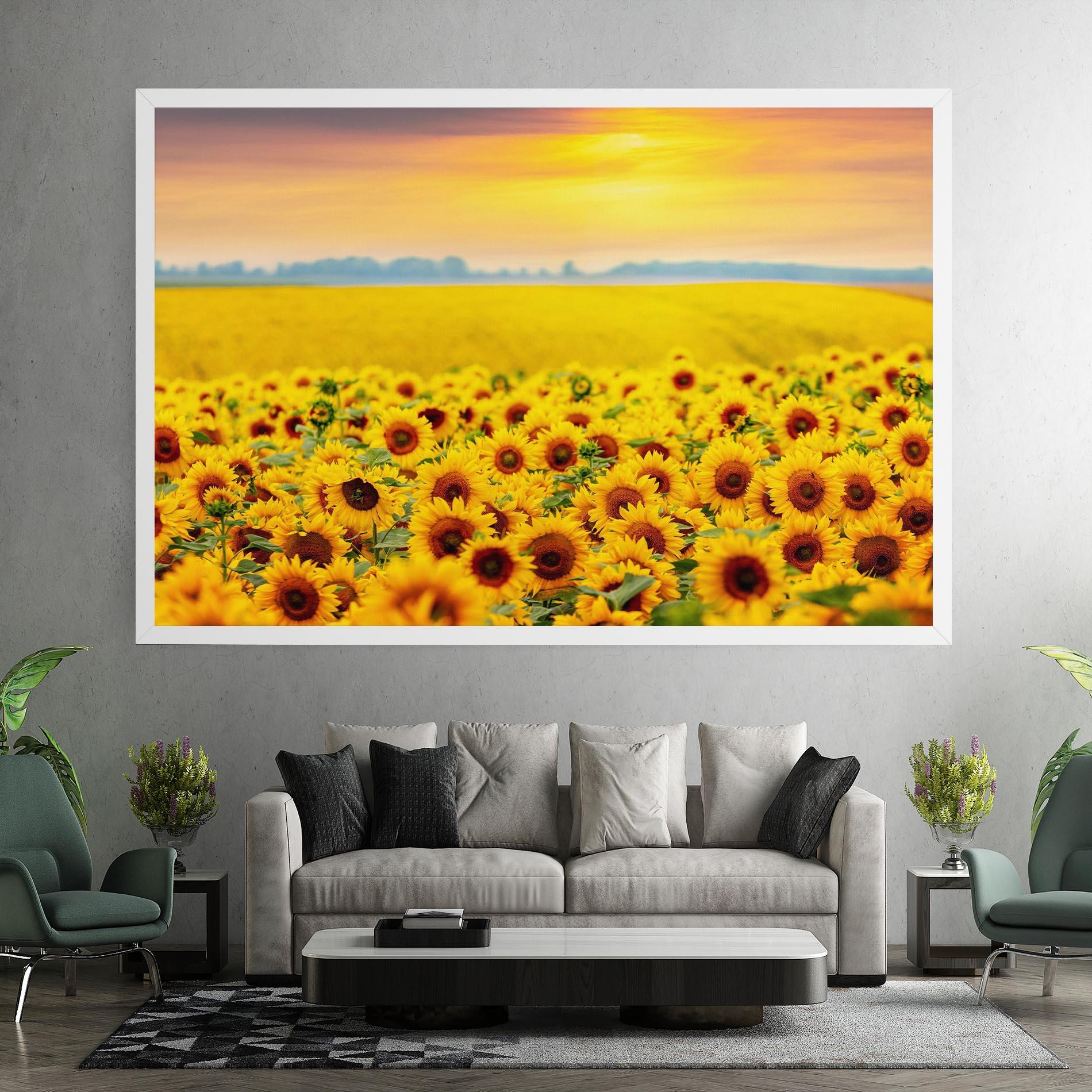 Vászonkép Yellow Sunflowers mockup 7