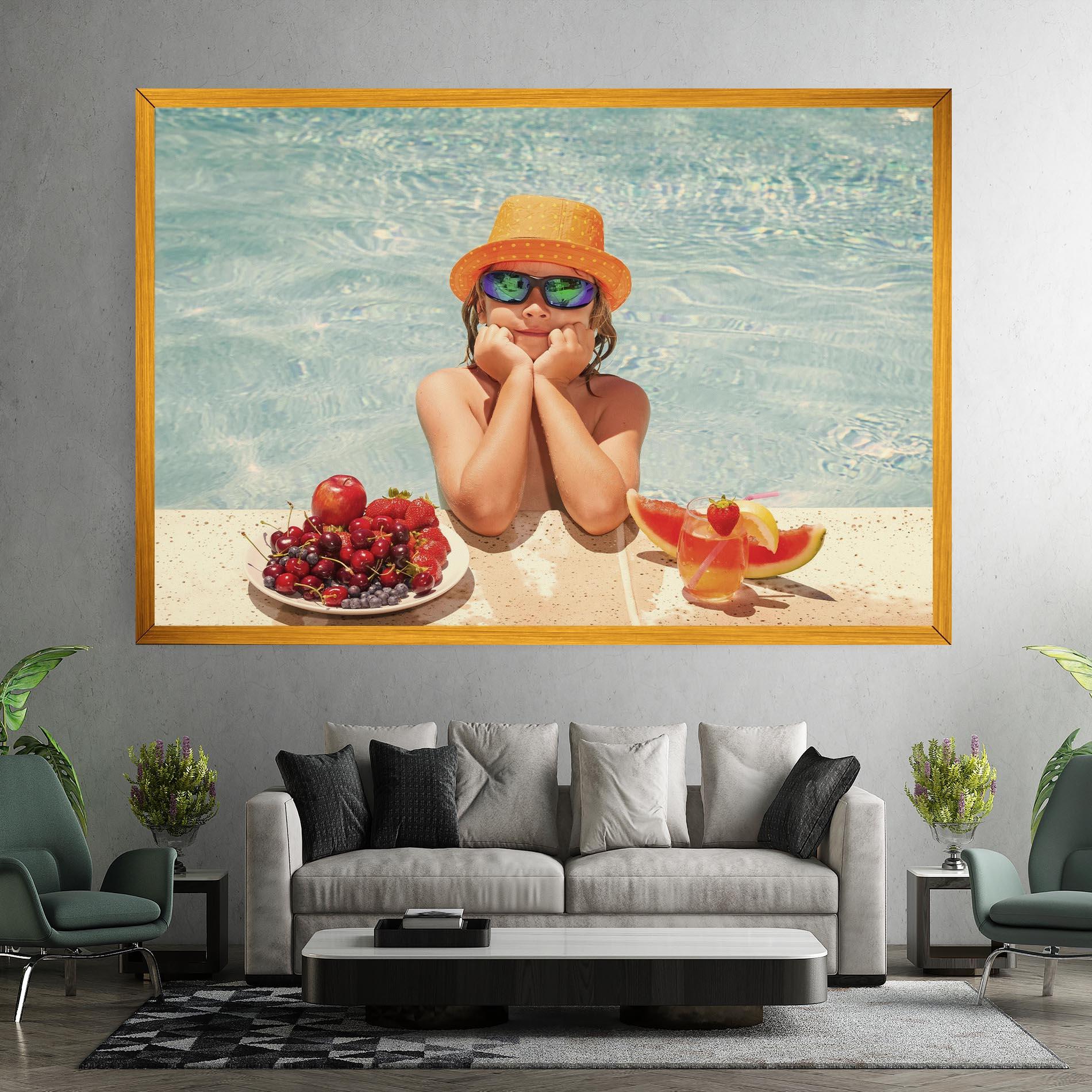Vászonkép Child Swimming mockup 7