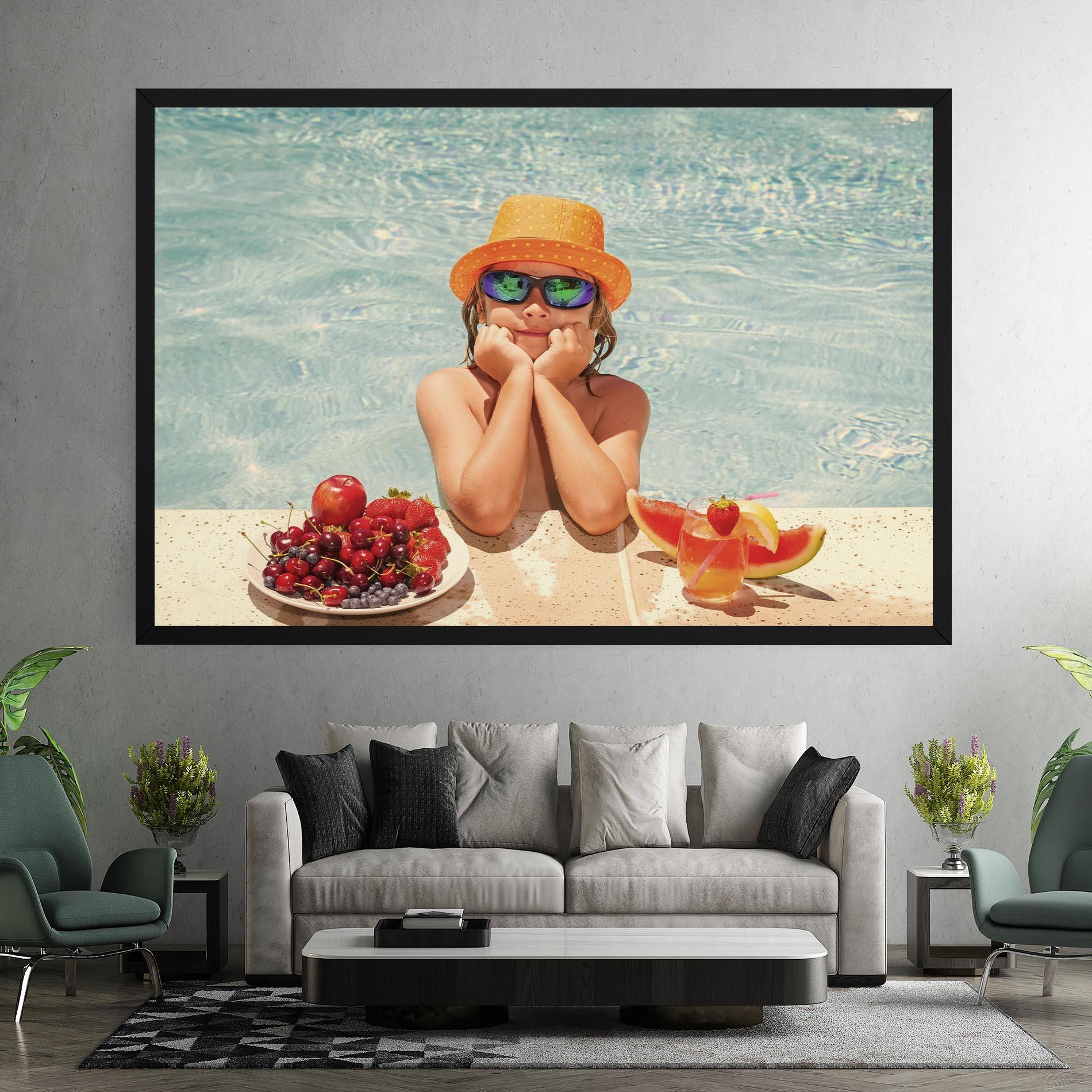 Vászonkép Child Swimming mockup 7