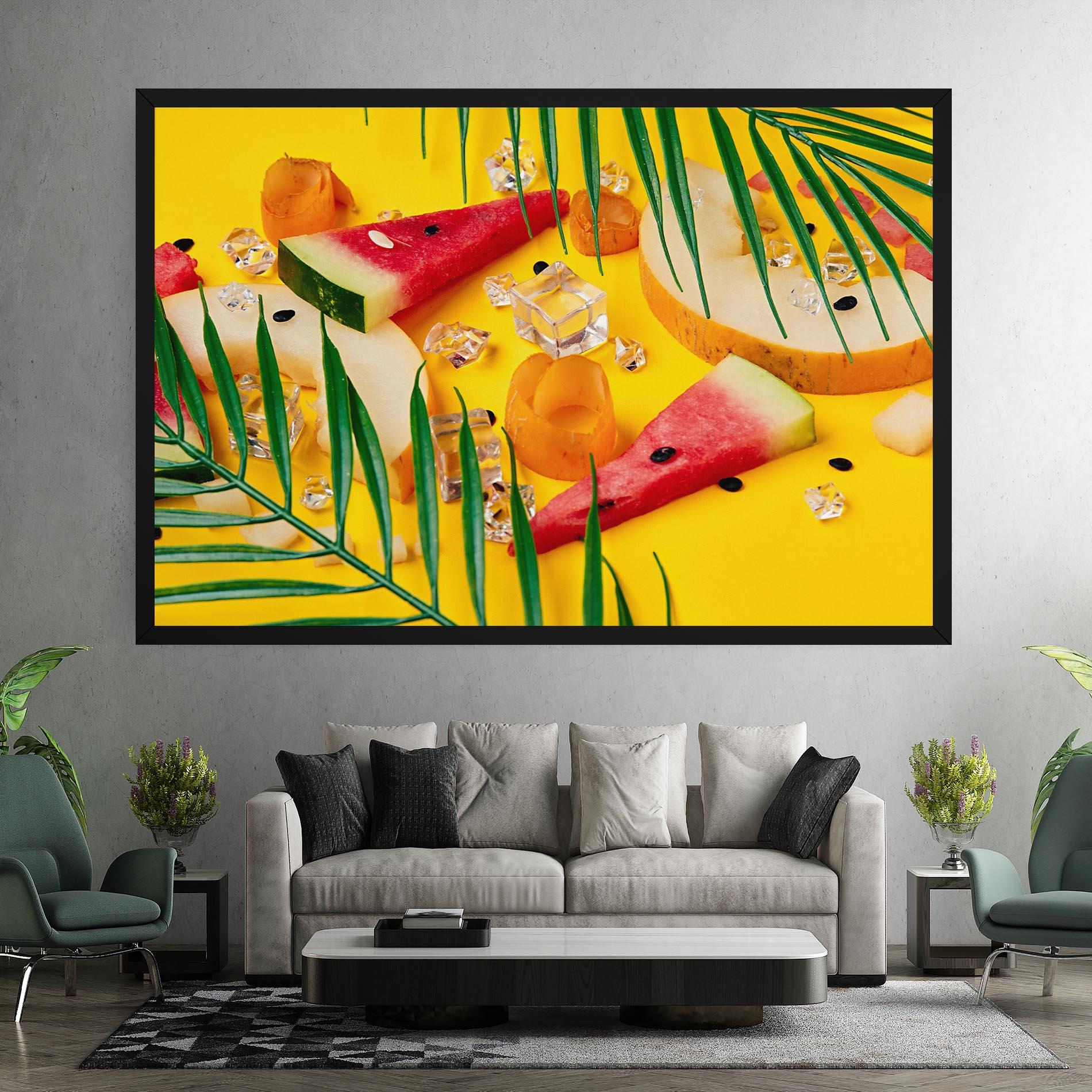 Vászonkép Ice Cubes Fruits mockup 7