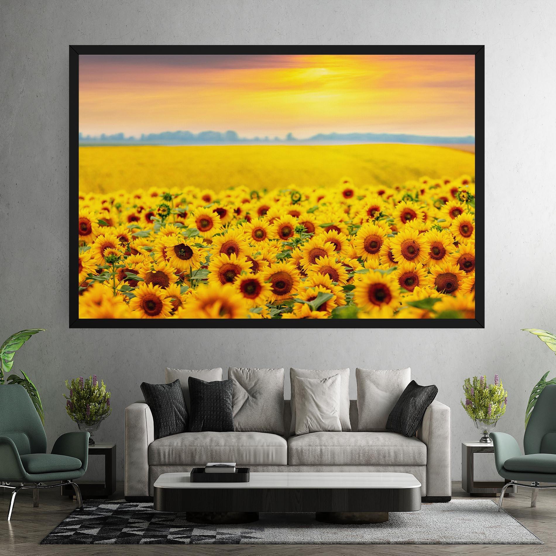 Vászonkép Yellow Sunflowers mockup 7