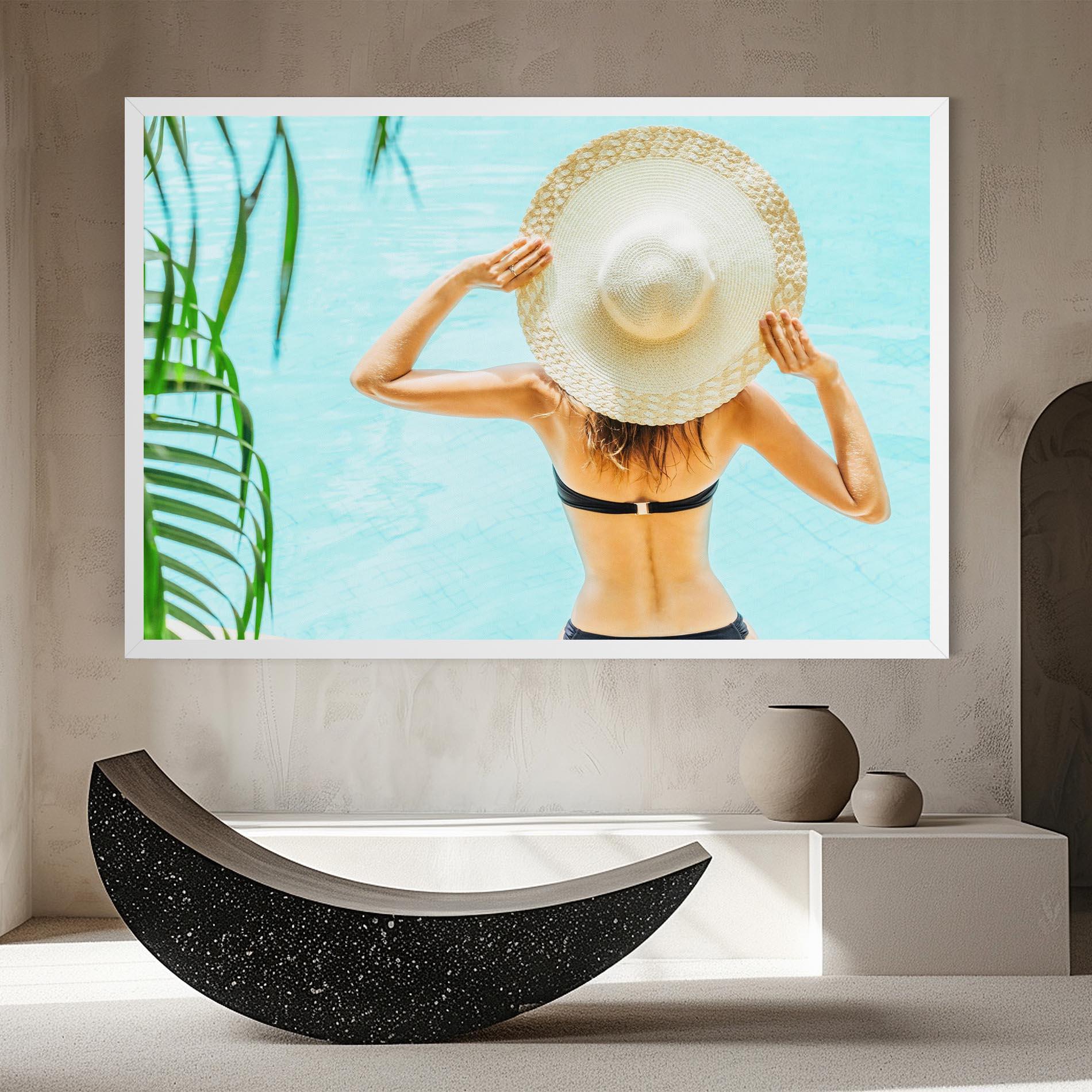 Vászonkép Enjoying Swimming Pool mockup 8