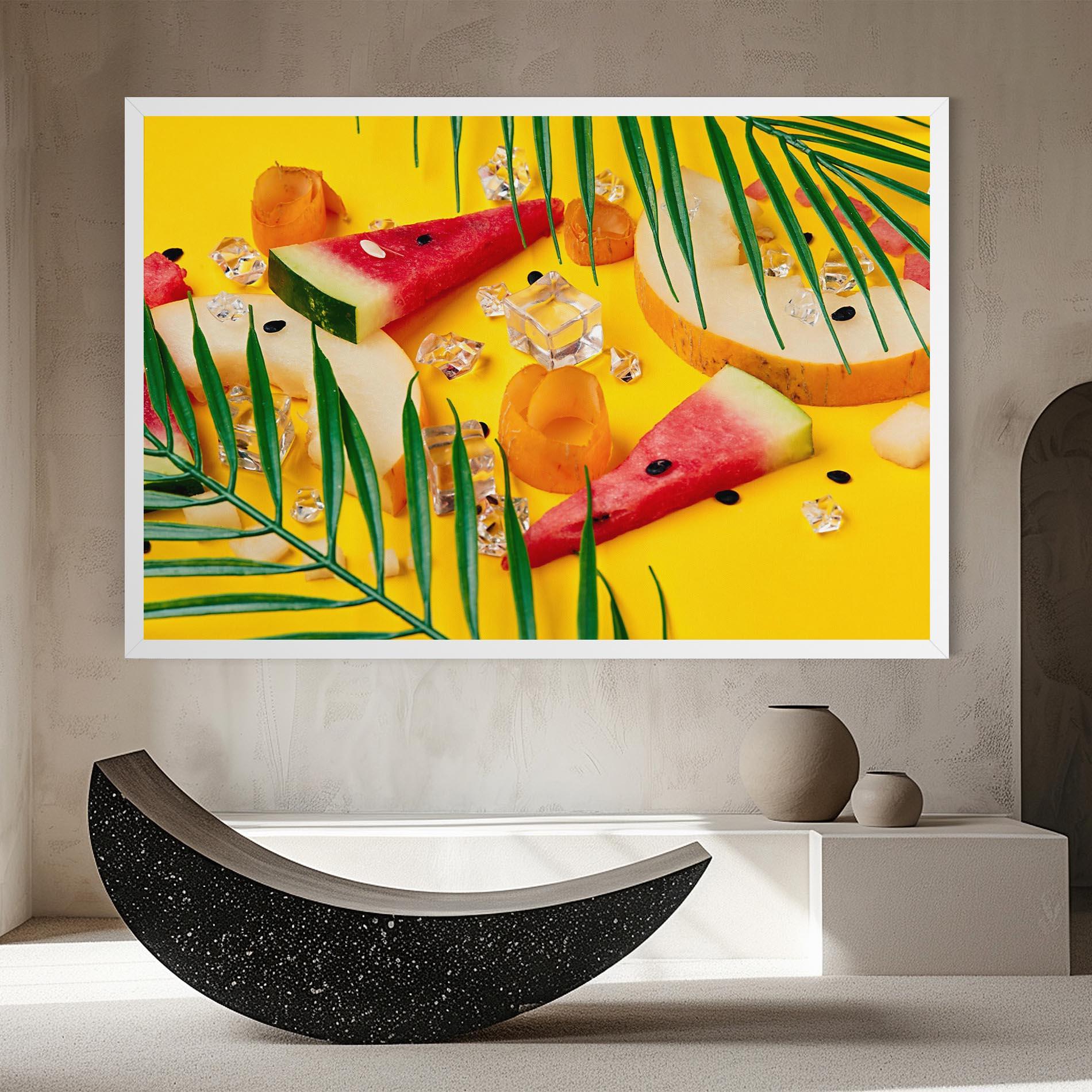 Vászonkép Ice Cubes Fruits mockup 8