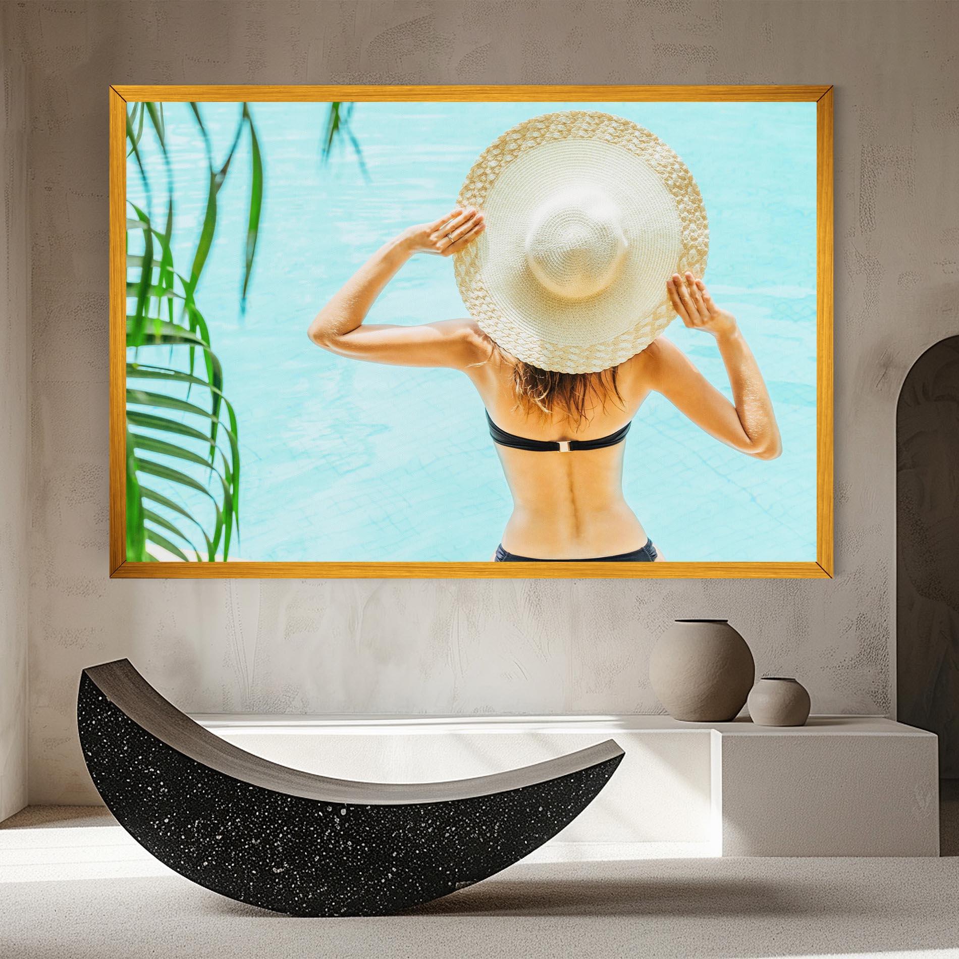 Vászonkép Enjoying Swimming Pool mockup 8