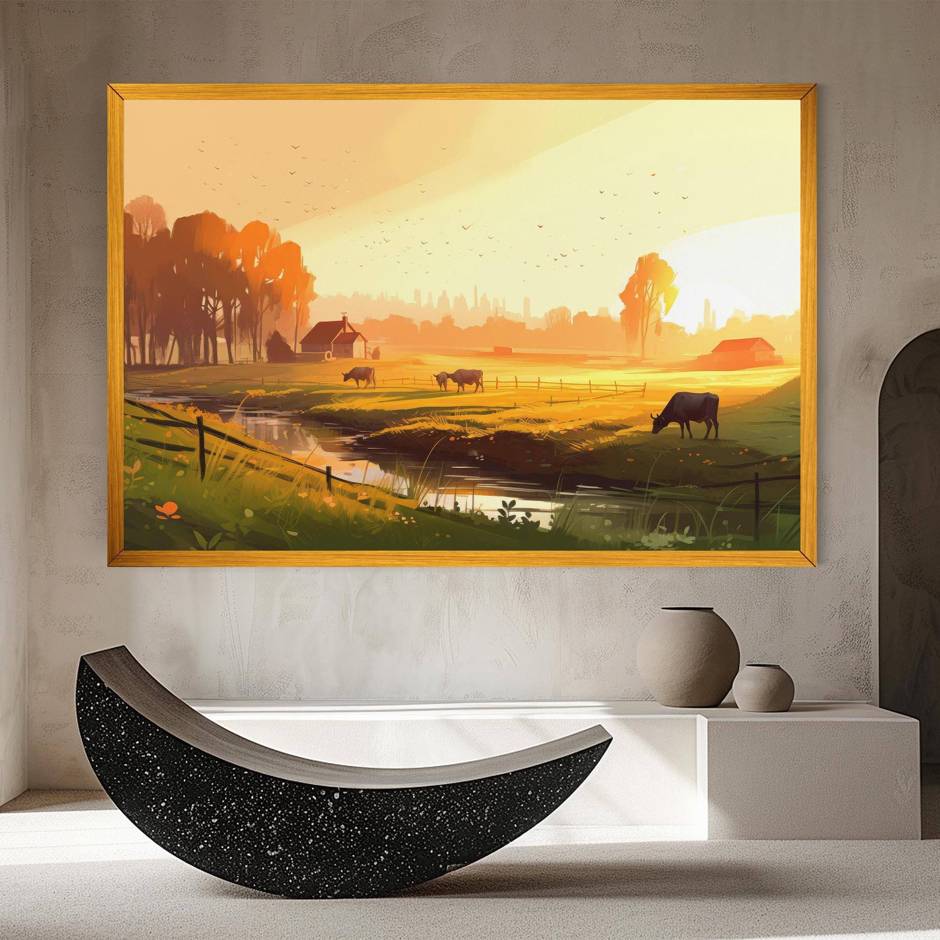 Vászonkép Sunlight Cows mockup 8