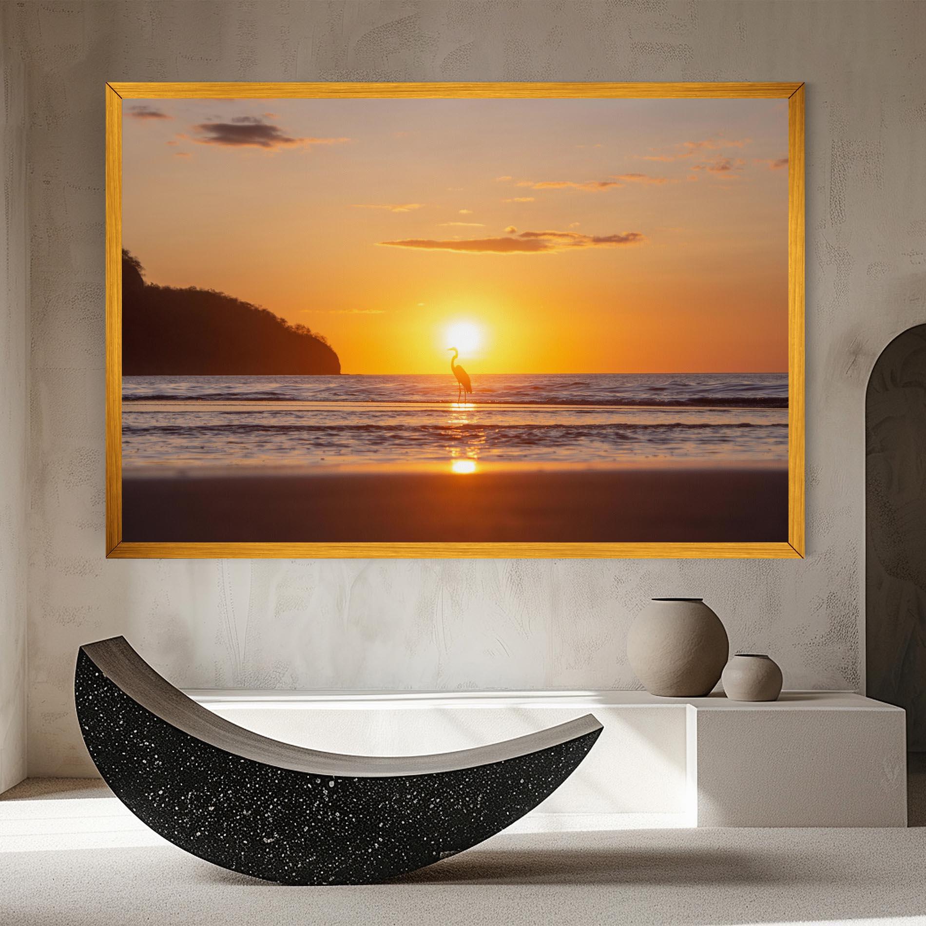 Vászonkép Sunset Bird Silhouette mockup 8