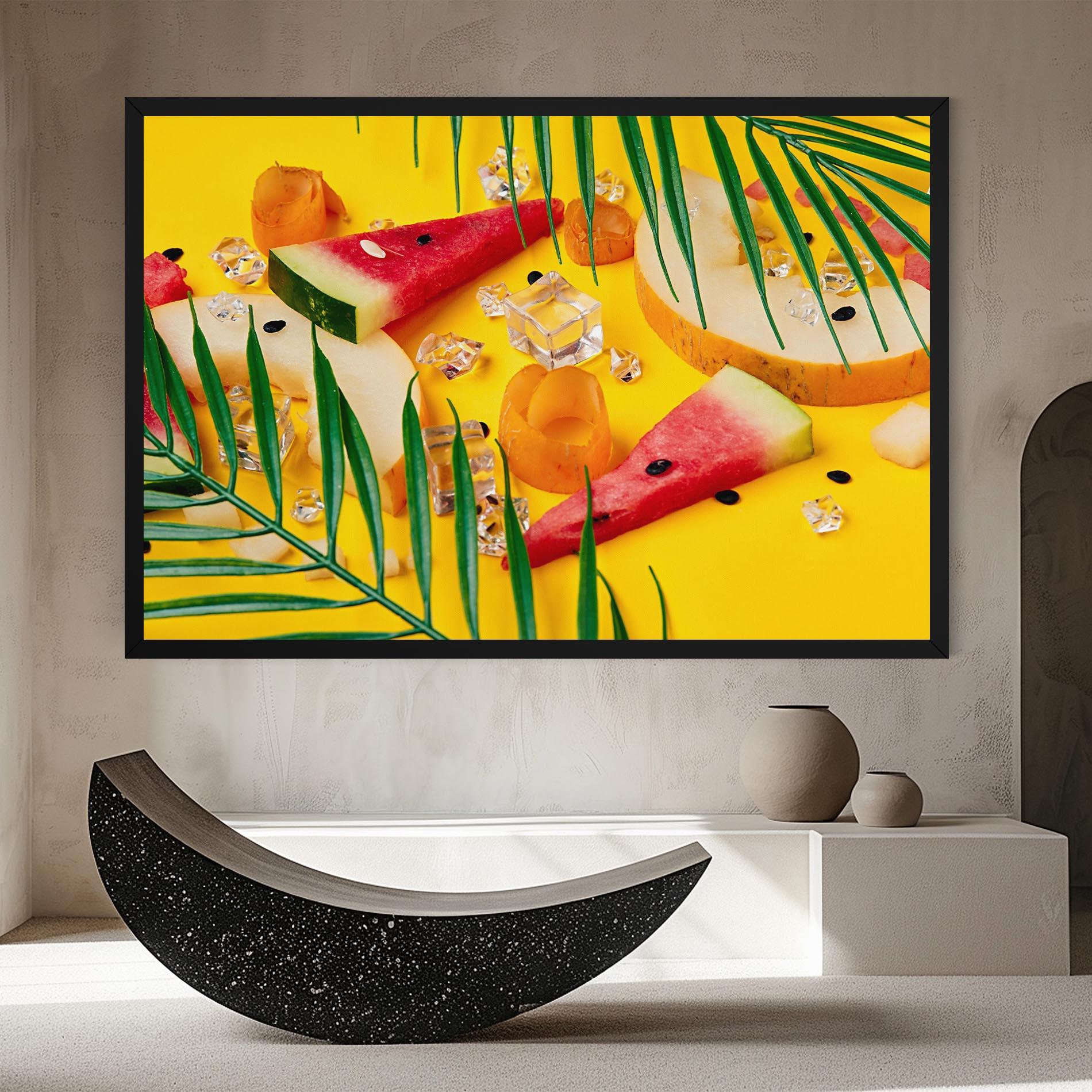 Vászonkép Ice Cubes Fruits mockup 8