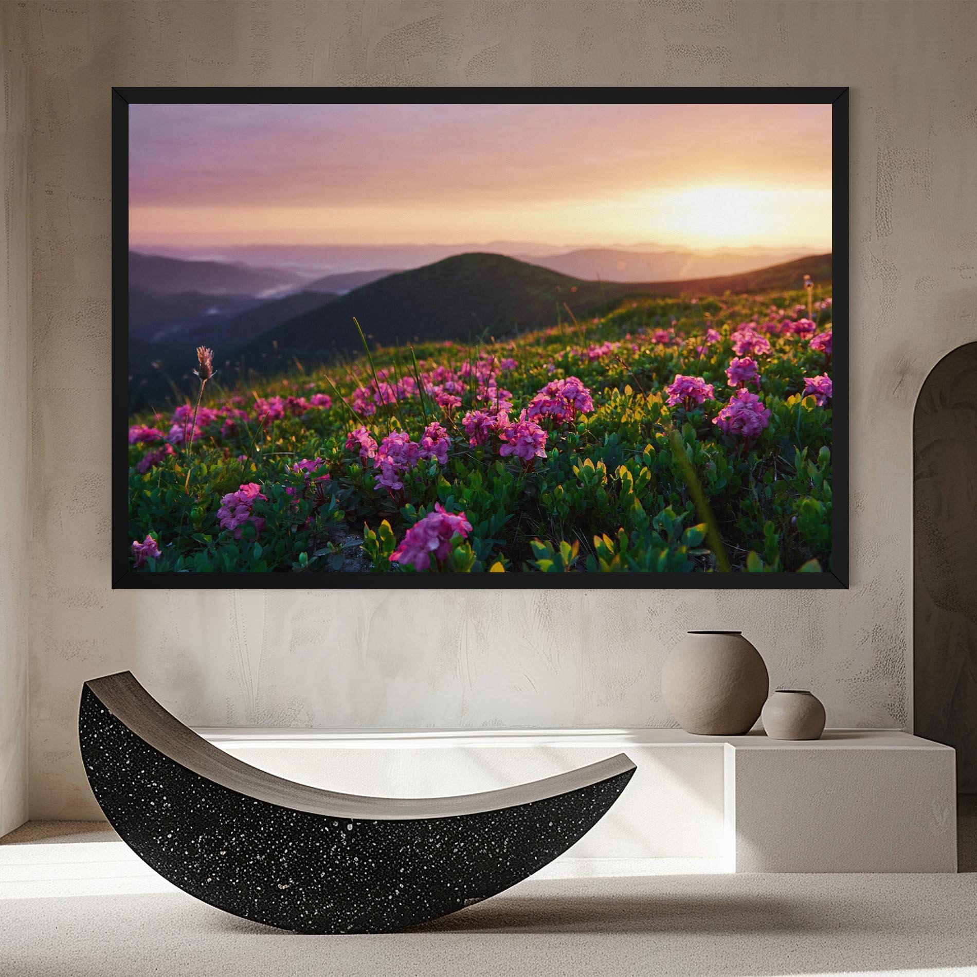 Vászonkép Purple Summer Flowers mockup 8