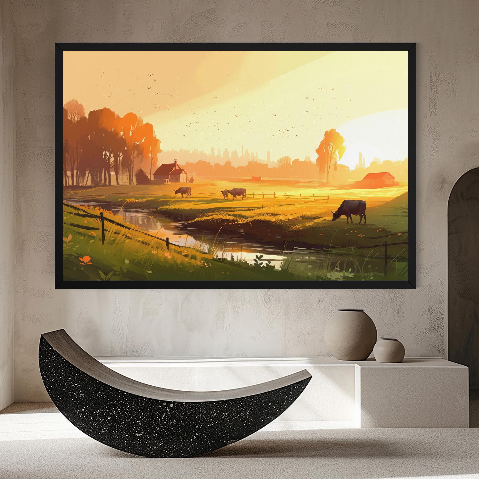 Vászonkép Sunlight Cows mockup 8