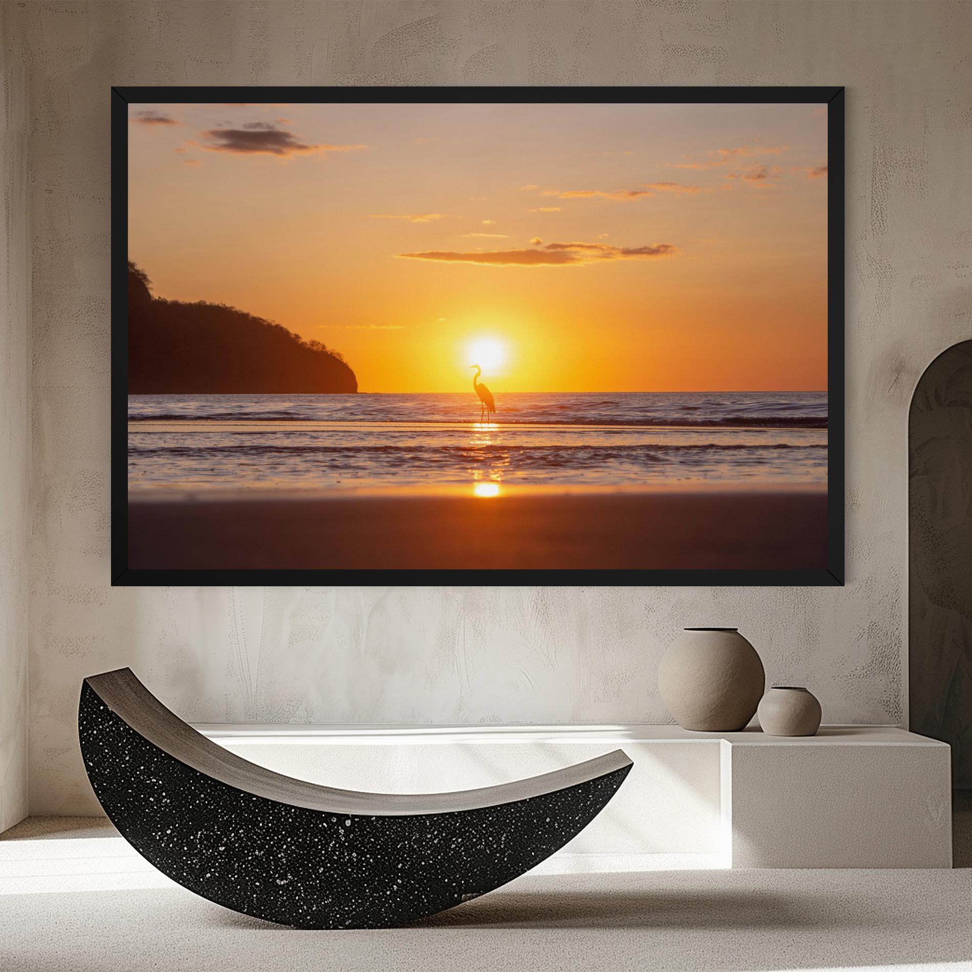 Vászonkép Sunset Bird Silhouette mockup 8