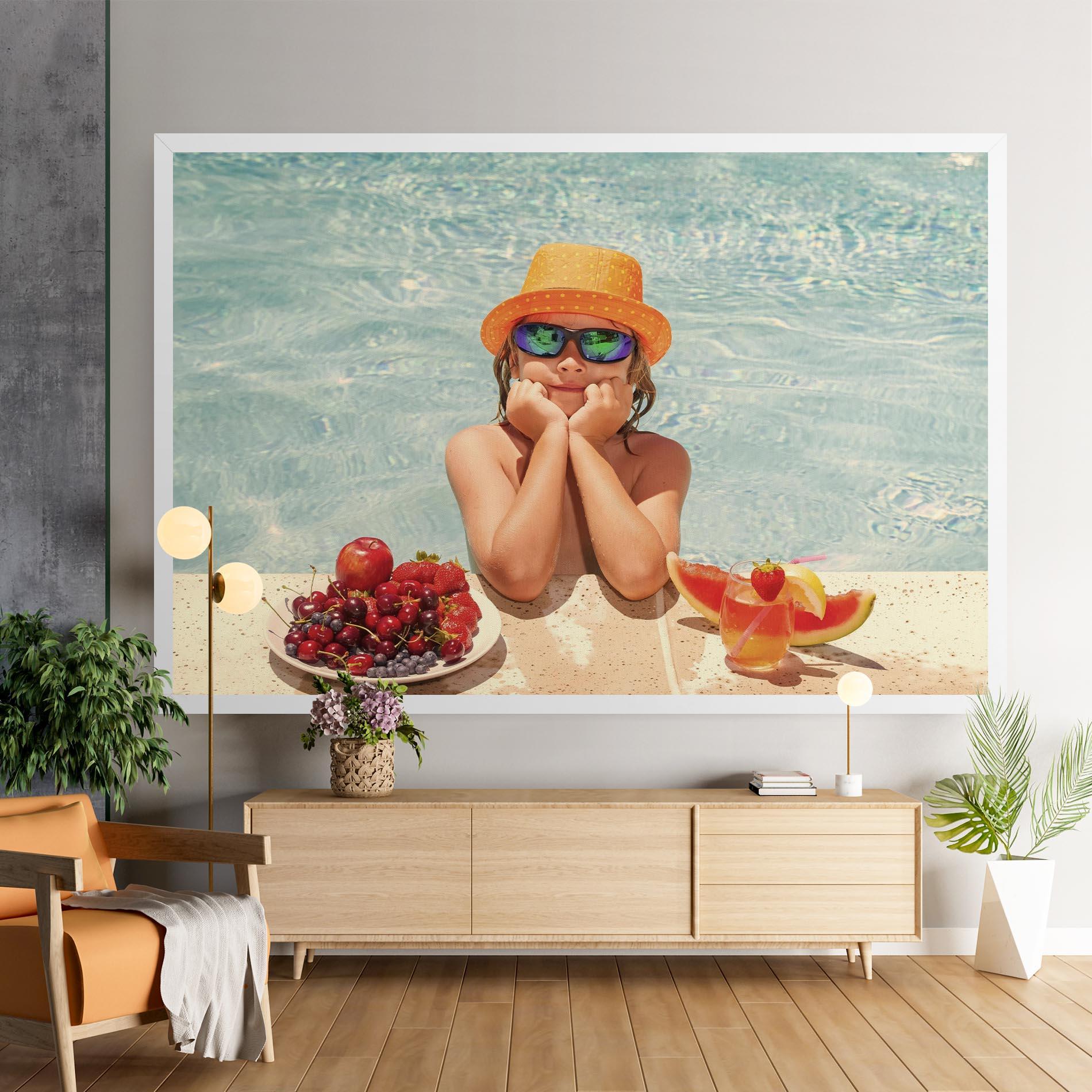 Vászonkép Child Swimming mockup 9