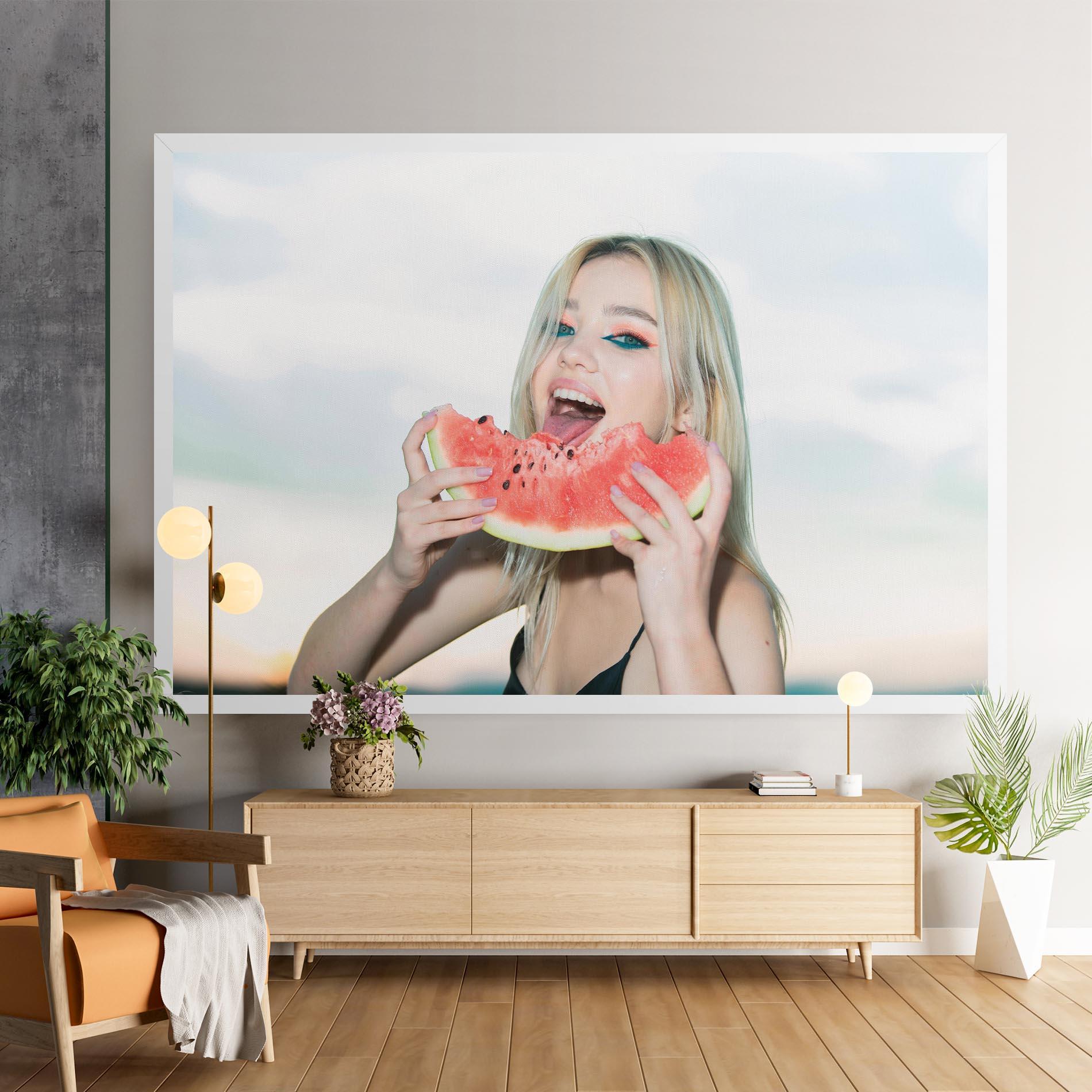 Vászonkép Eating Watermelon mockup 9