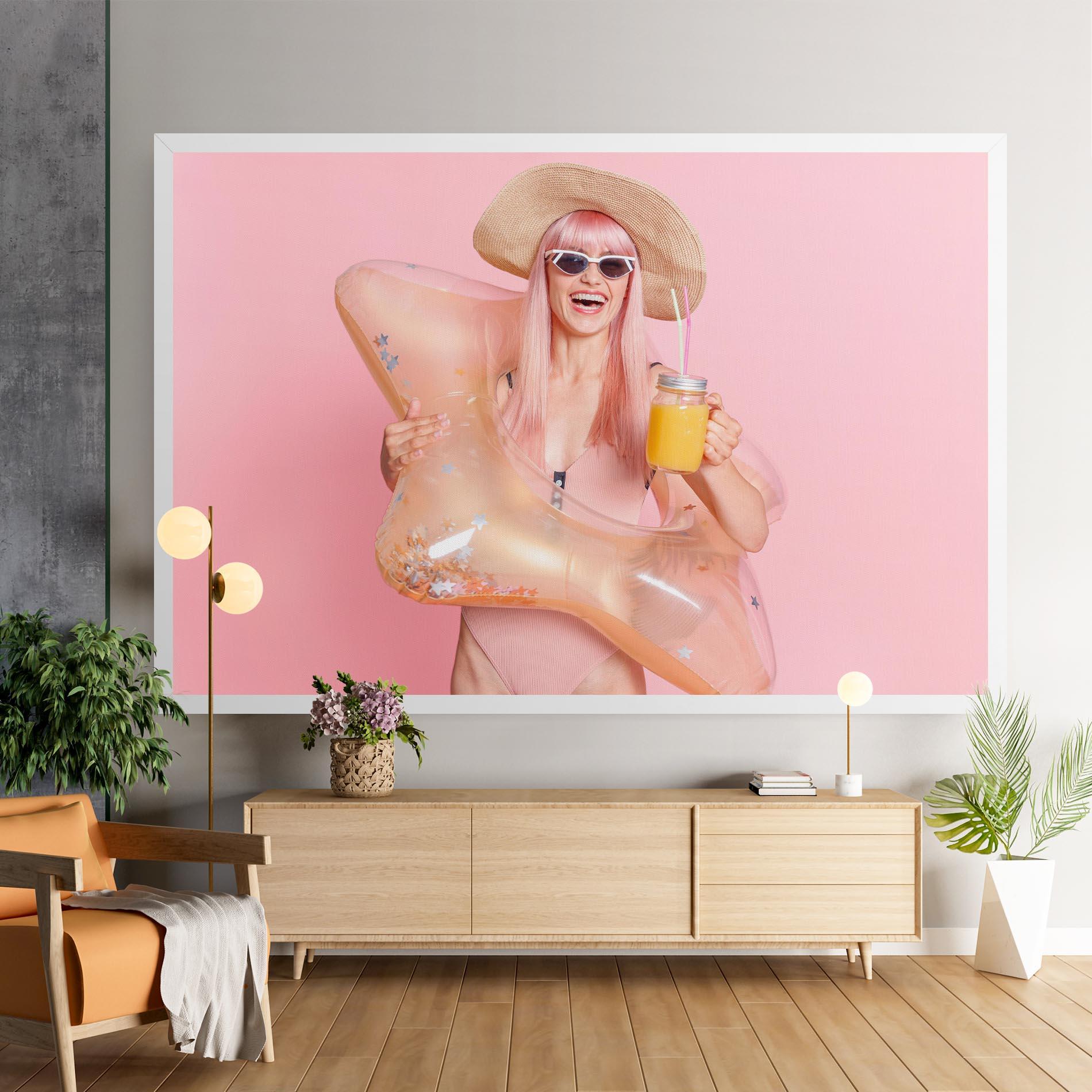 Vászonkép Joyful Pink Woman mockup 9