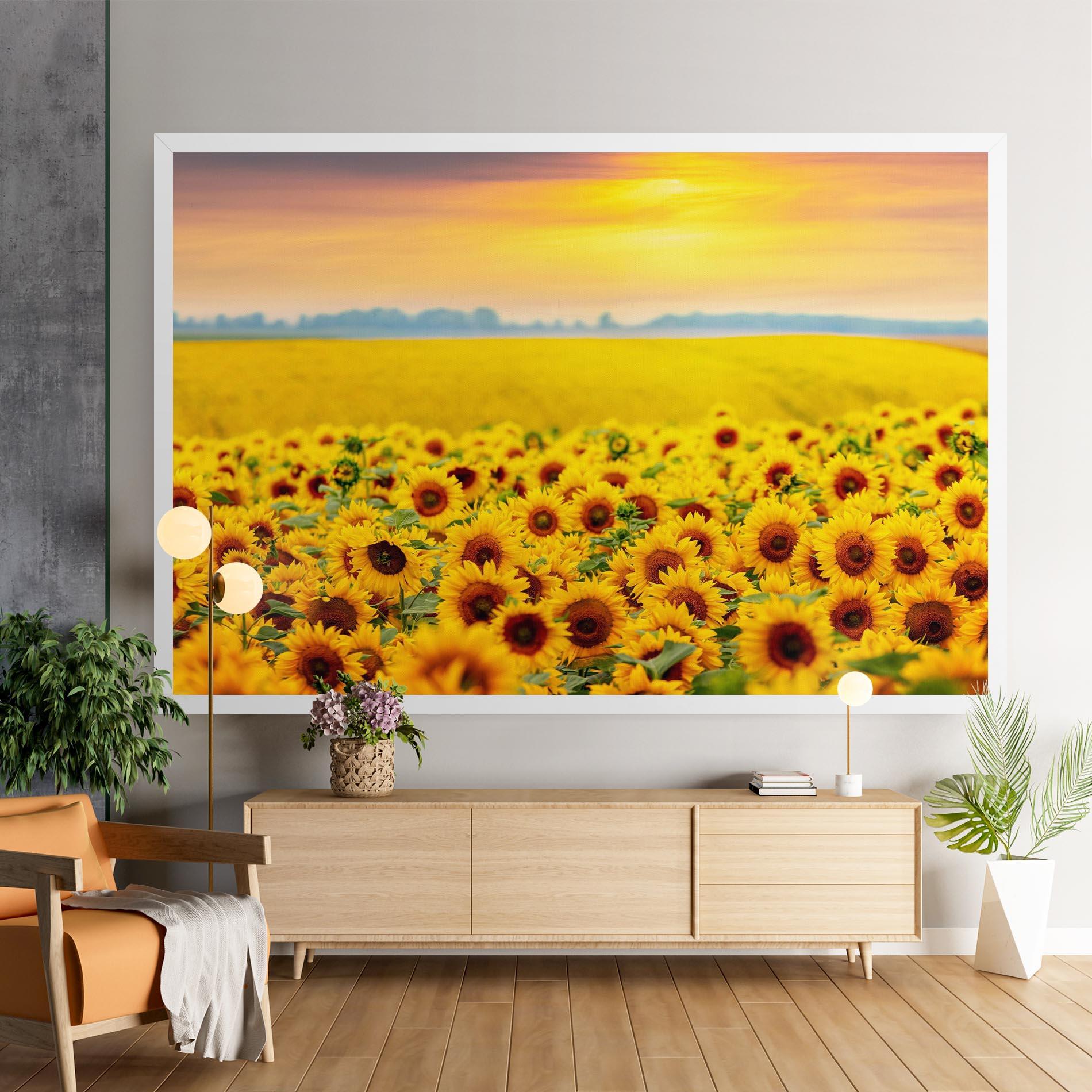 Vászonkép Yellow Sunflowers mockup 9