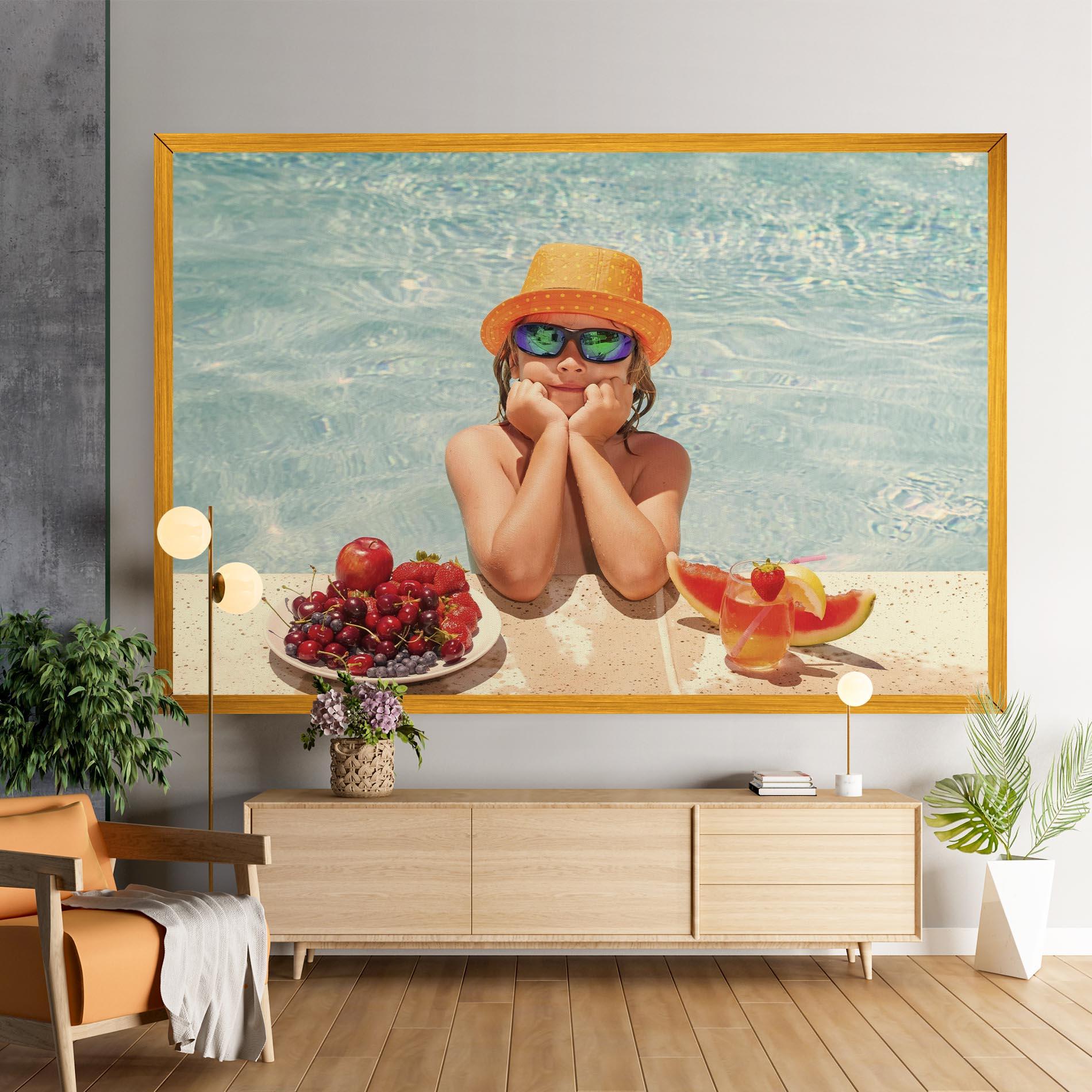 Vászonkép Child Swimming mockup 9