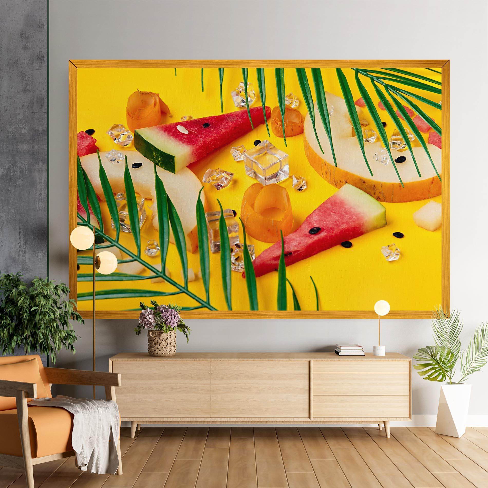Vászonkép Ice Cubes Fruits mockup 9