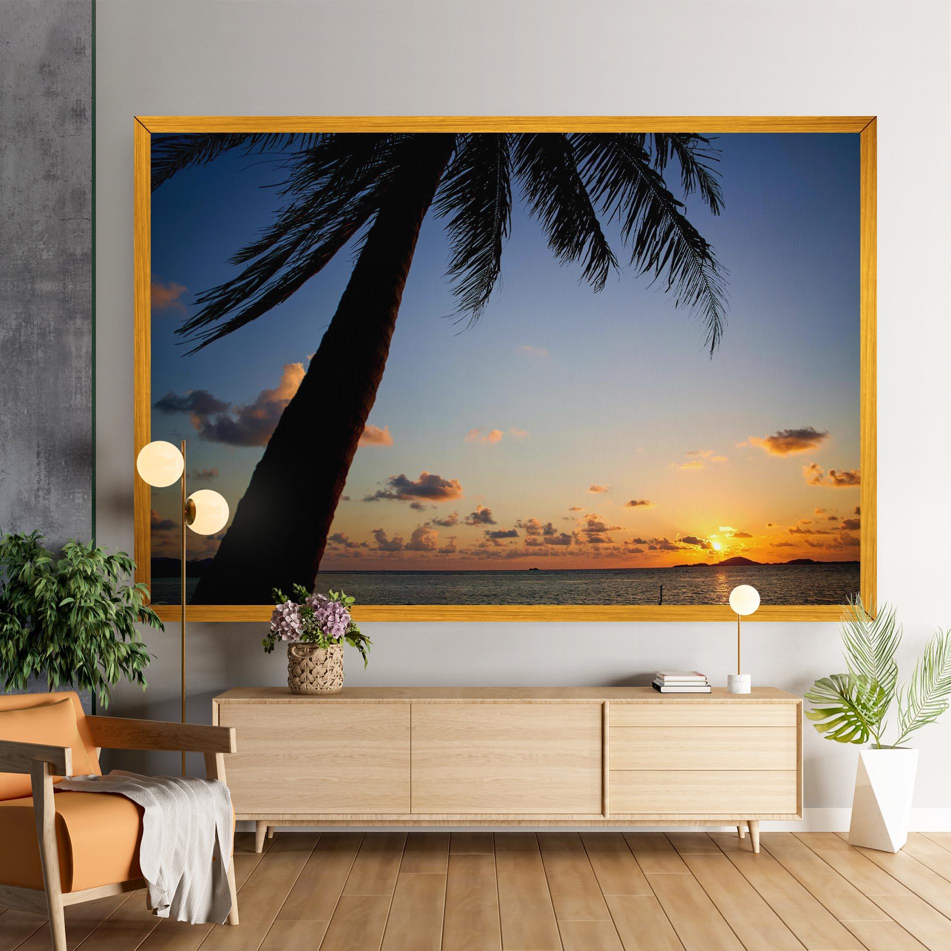 Vászonkép Palm Tree Silhouette mockup 9