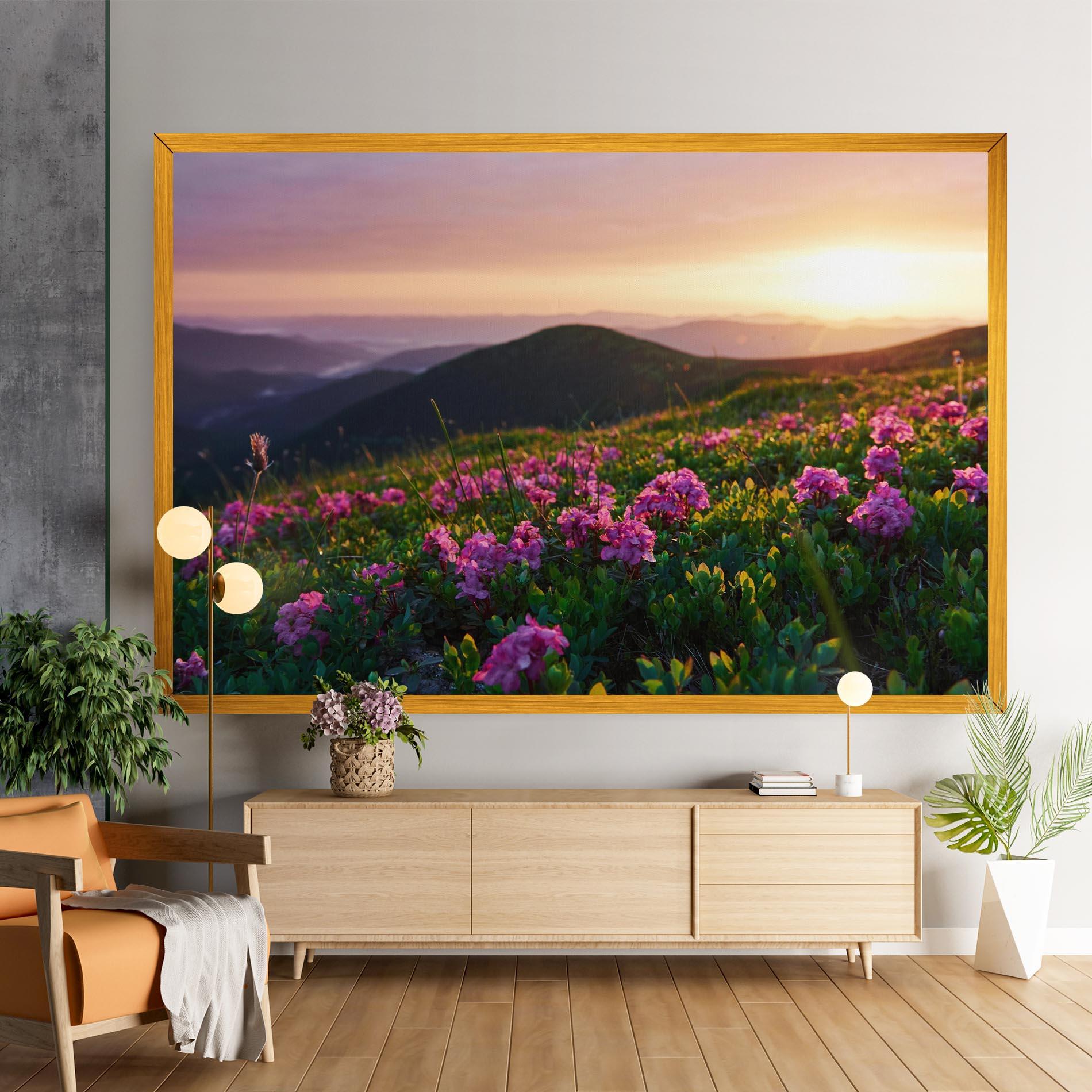 Vászonkép Purple Summer Flowers mockup 9