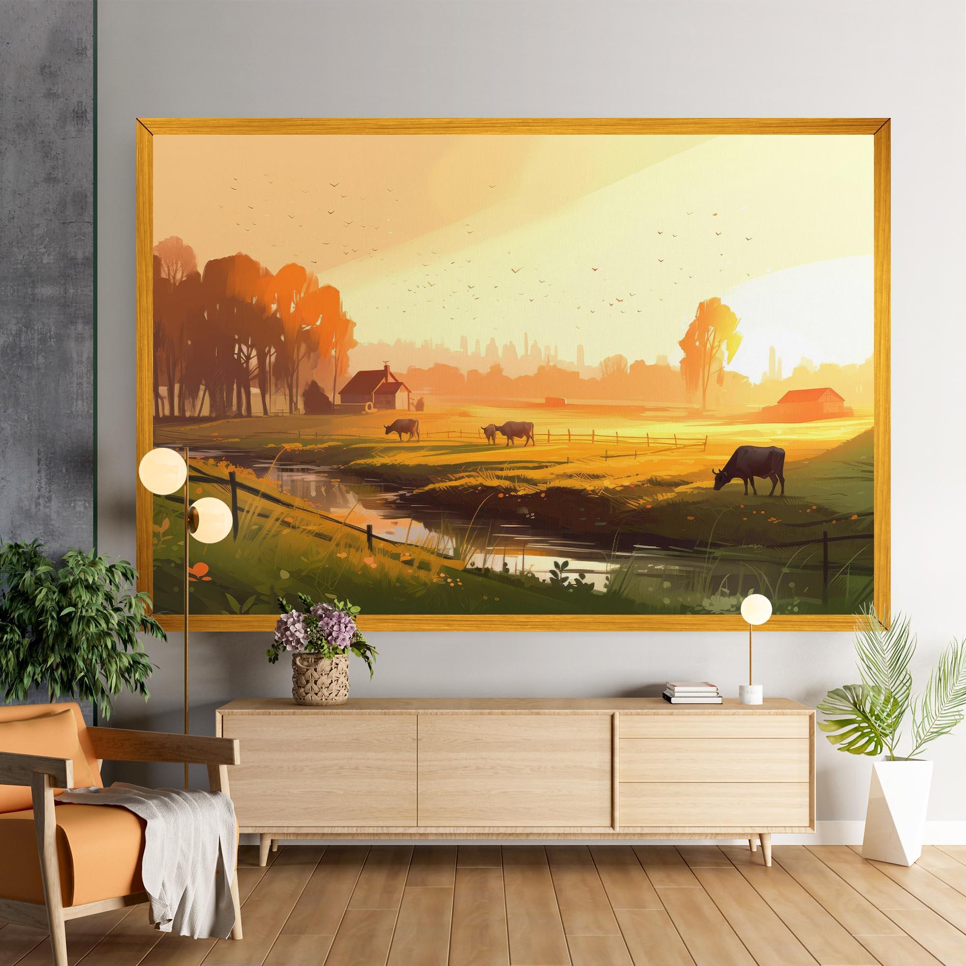 Vászonkép Sunlight Cows mockup 9