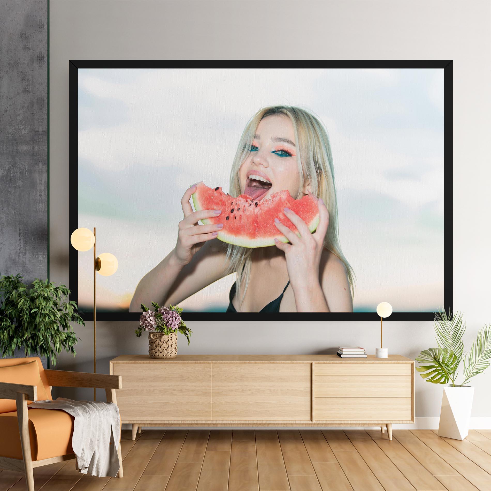 Vászonkép Eating Watermelon mockup 9