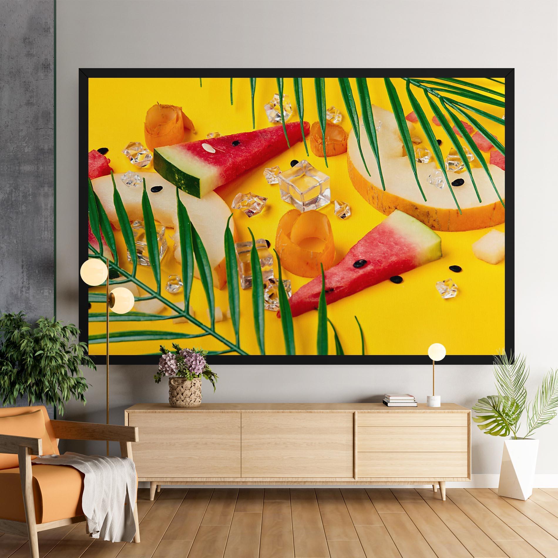 Vászonkép Ice Cubes Fruits mockup 9