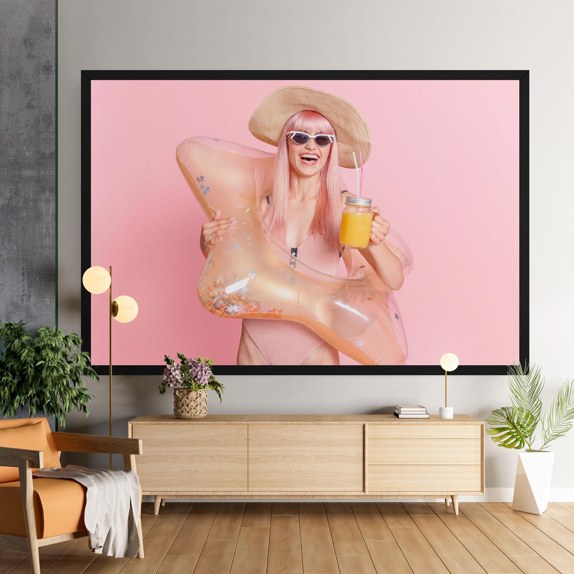 Vászonkép Joyful Pink Woman mockup 9